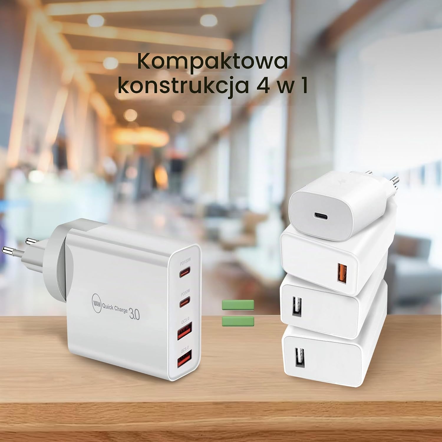 Thumbnail 6 de LEYF ładowarka USB-C 100 W, 4 porty, kabel USB-C 1 m