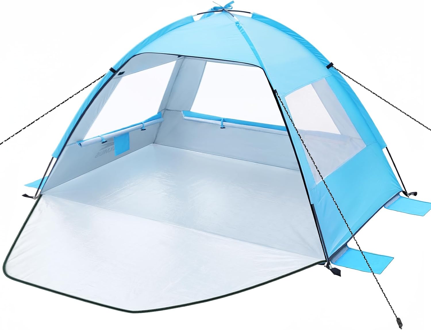 Detalle de Strandmuschel für 1–3 Personen: UV-Schutz UPF 50+, wind- und wasserabweisendes Strandzelt mit kleinem Packmaß