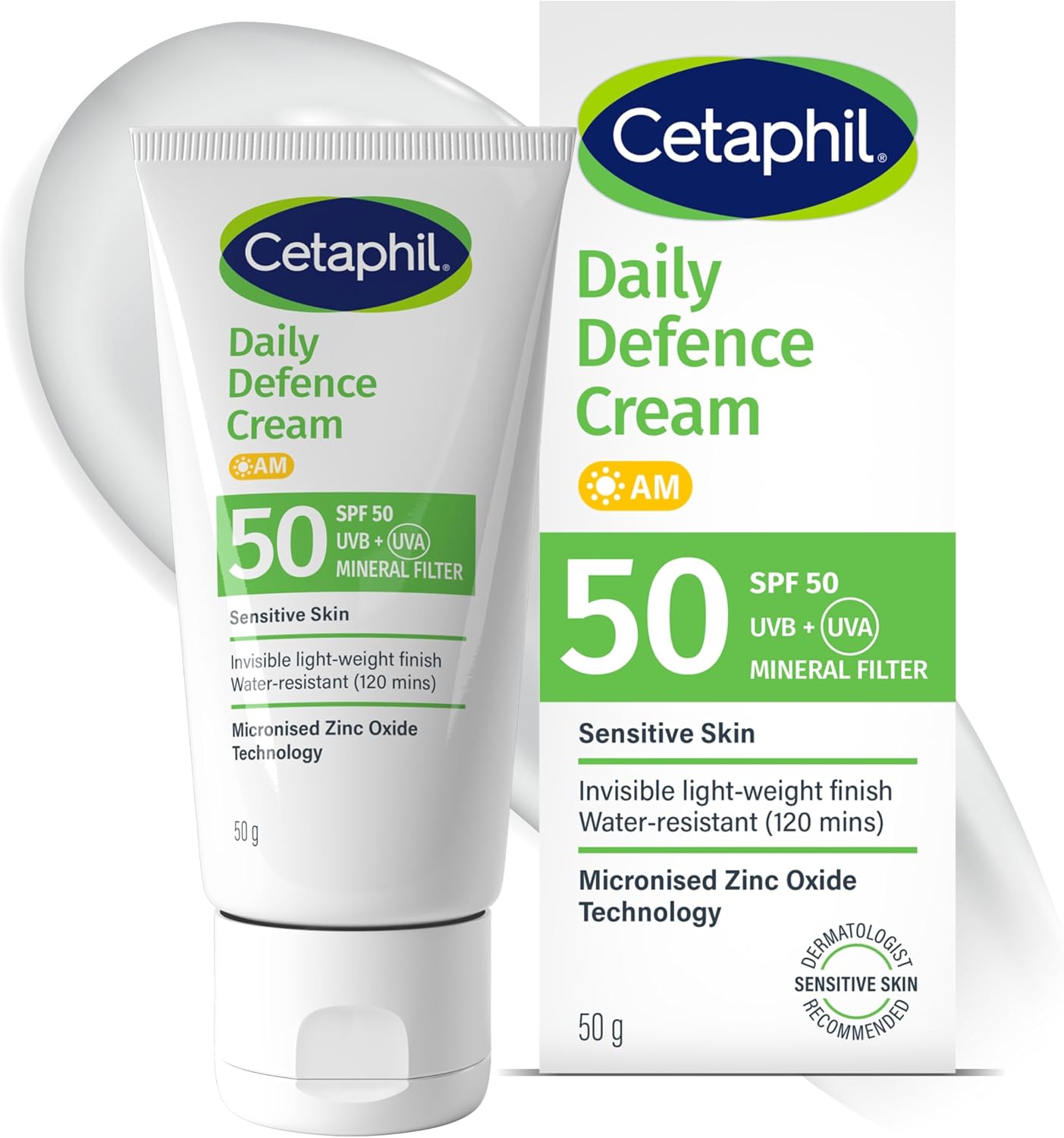 Detalle de Cetaphil Daily Defence SPF for Sensitive Skin (SPF 30 moisturiser / SPF 50 mineral sunscreen)