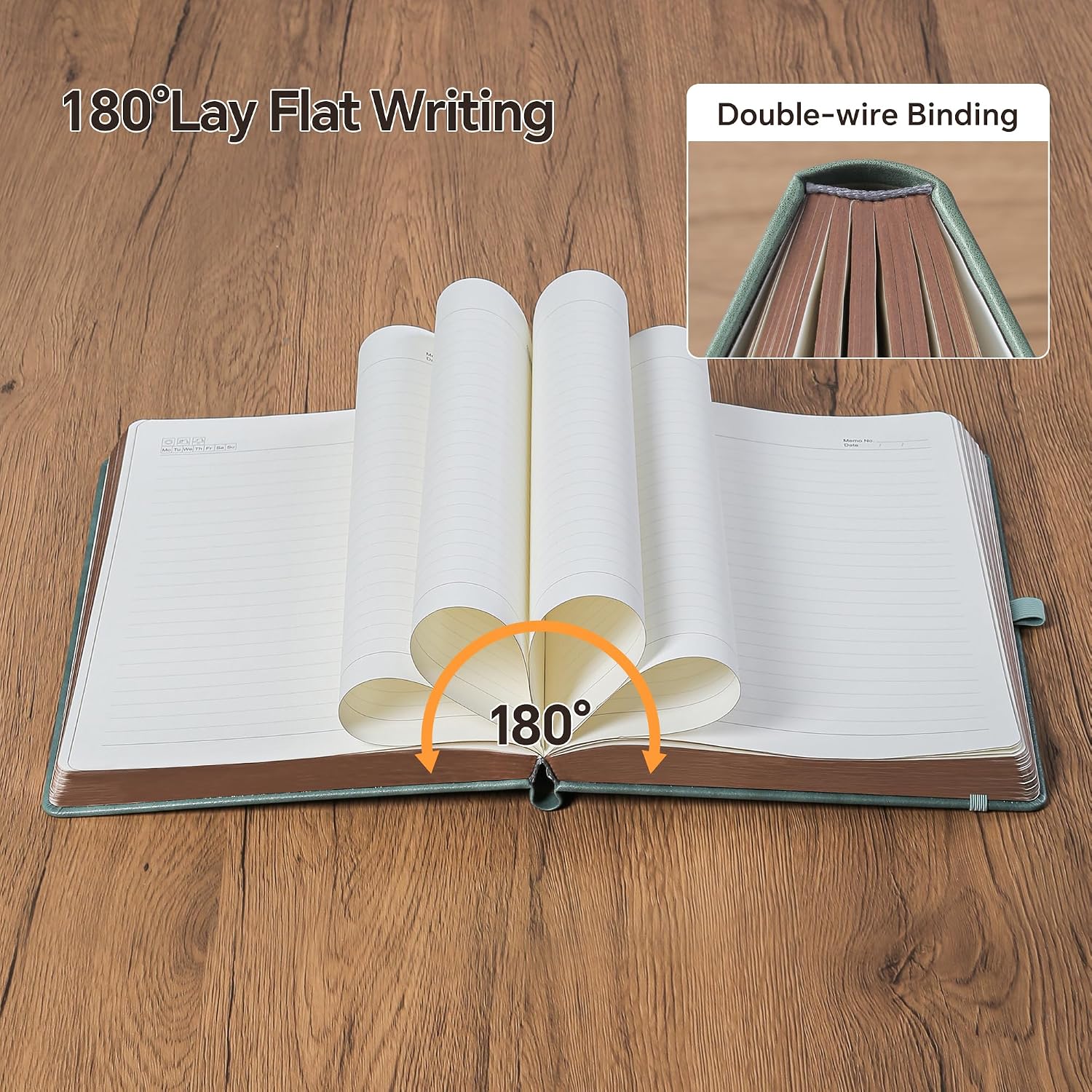 Detalle 2 de HwxBen B5 hardcover journal with pen & vintage sun & moon design (360 pages)