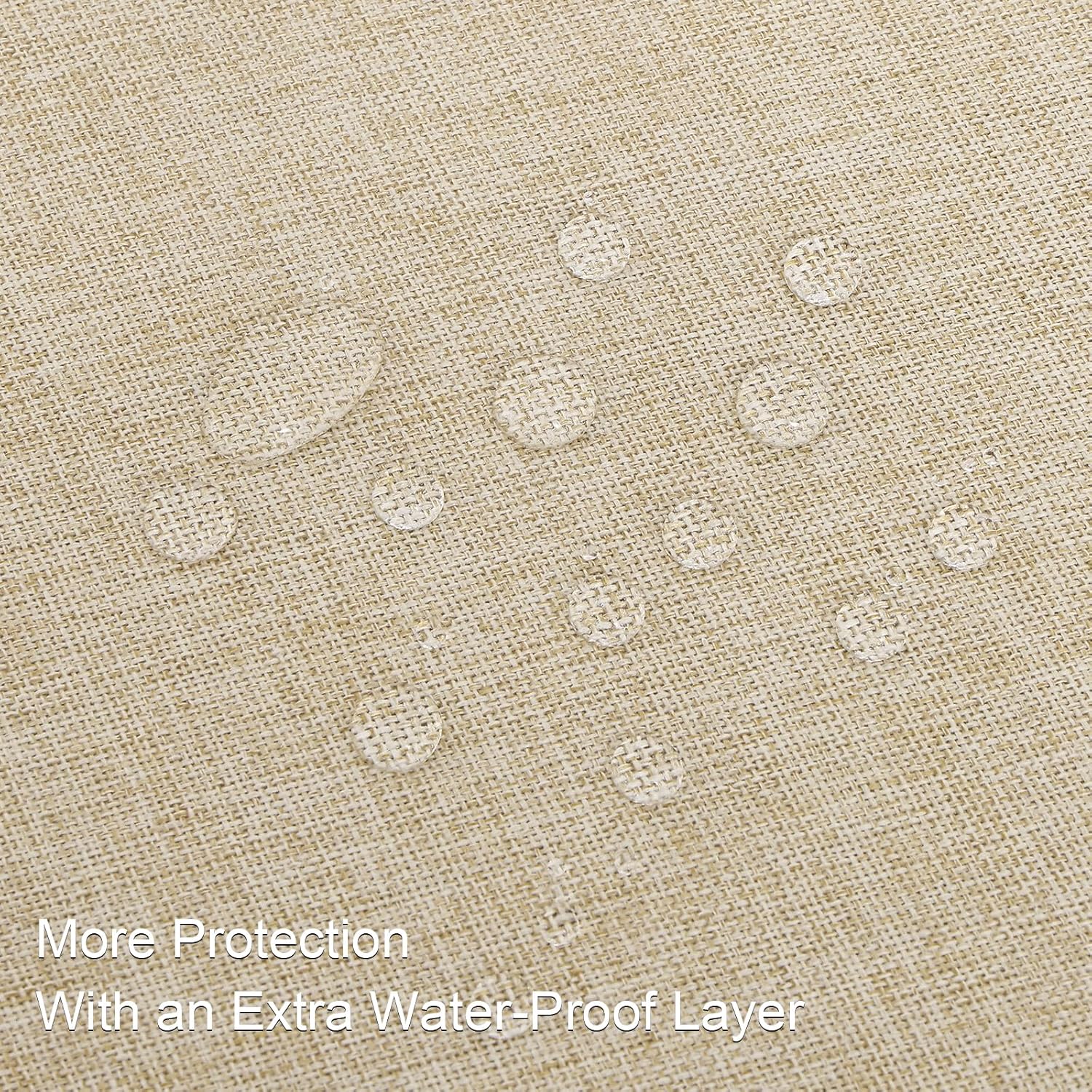 Thumbnail 3 de Homaxy Leinenoptik Tischdecke mit Lotus-Effekt, abwaschbar und wasserabweisend (beige, eckig, 140 x 300 cm)