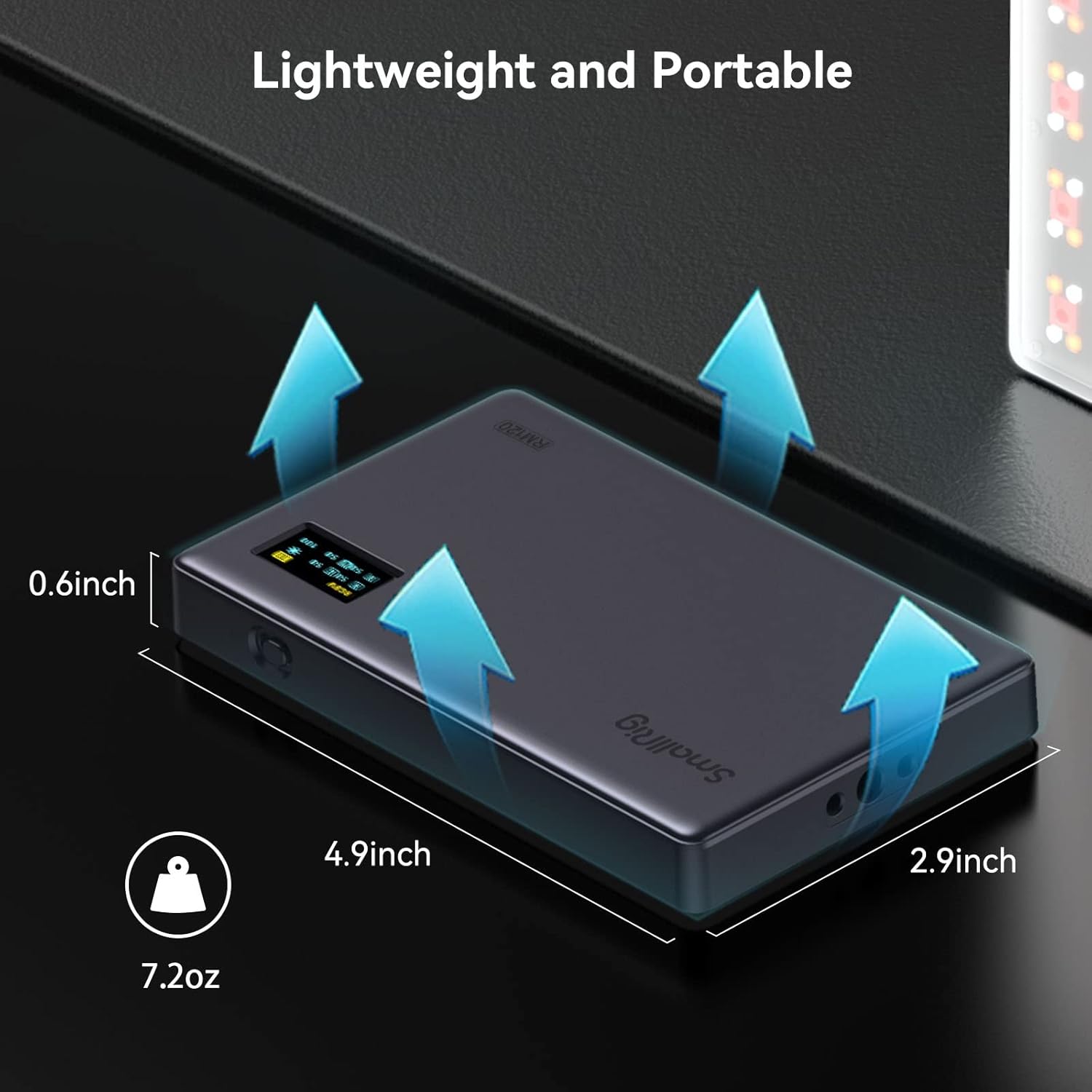 Thumbnail 4 de SmallRig RM120: Luce LED portatile RGB da 120 LED con batteria integrata da 5000 mAh