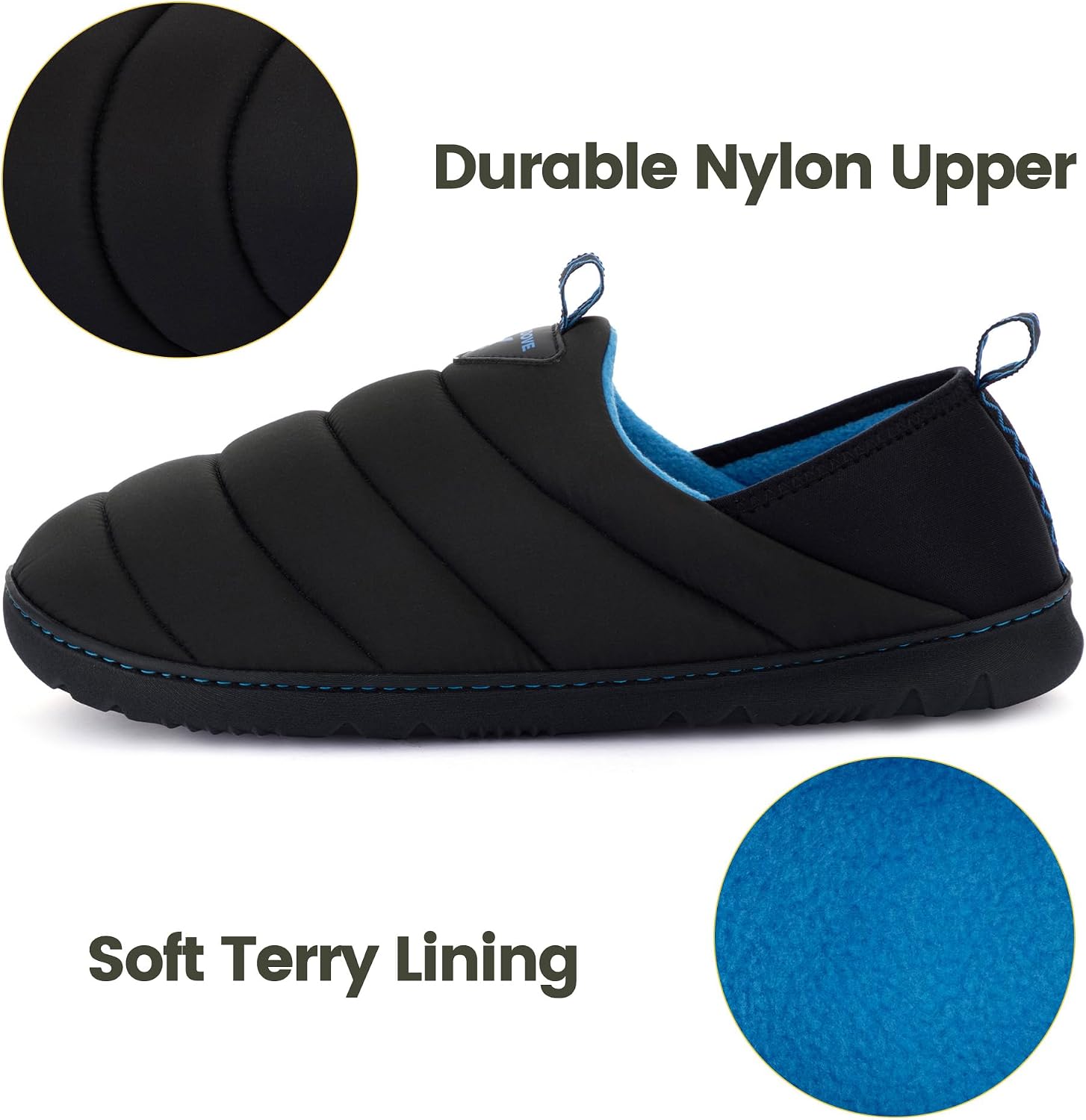Detalle de RockDove Men's Pufflite Two-Tone Quilted Loafer Slipper with Indoor/Outdoor Sole