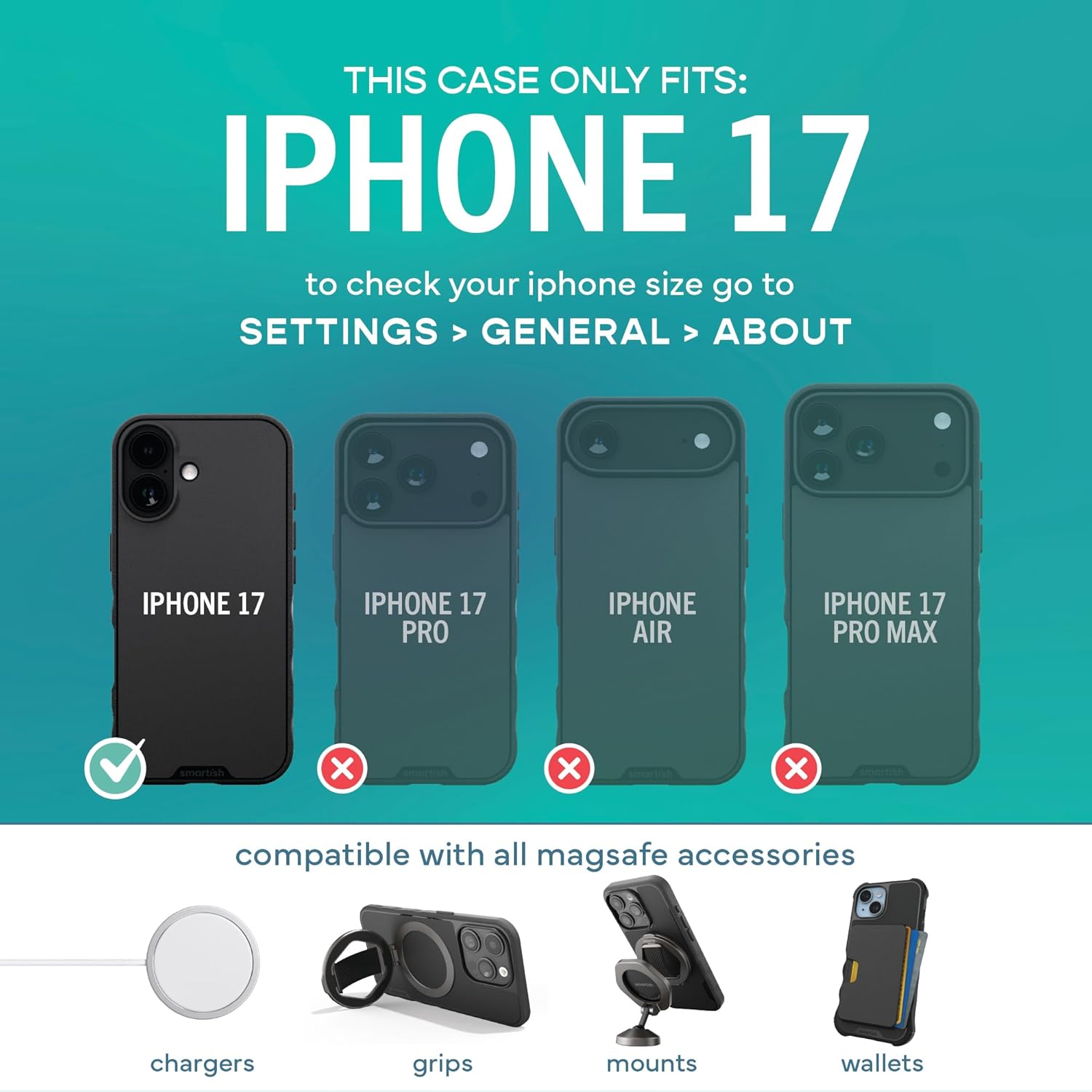 Thumbnail 4 de Smartish iPhone 17 MagSafe Case 6ft drop tested