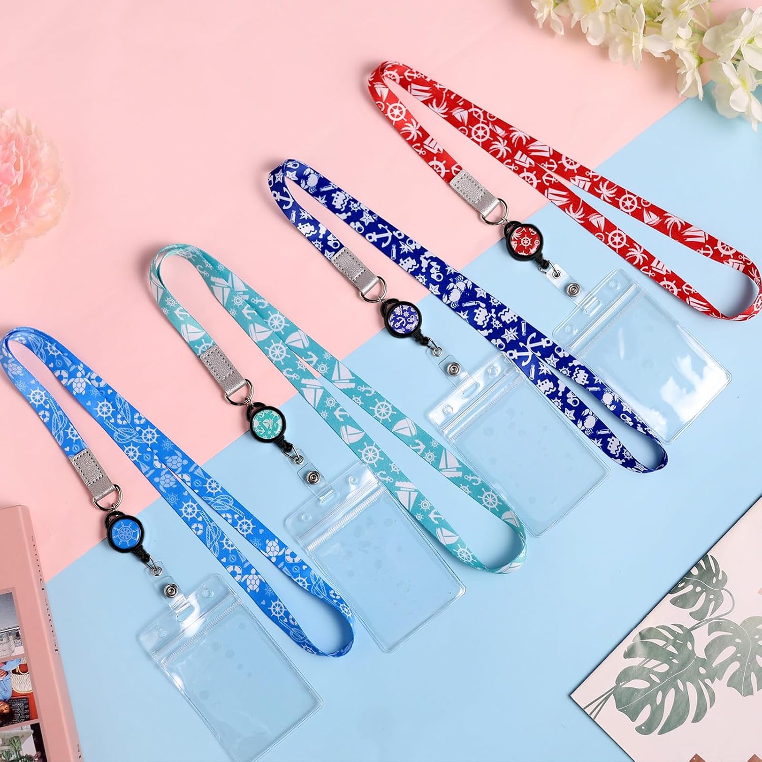 Thumbnail 6 de HONSIO 4 Classics Cruise Lanyard, 4-Pack with Retractable Reel and Waterproof Card Holders