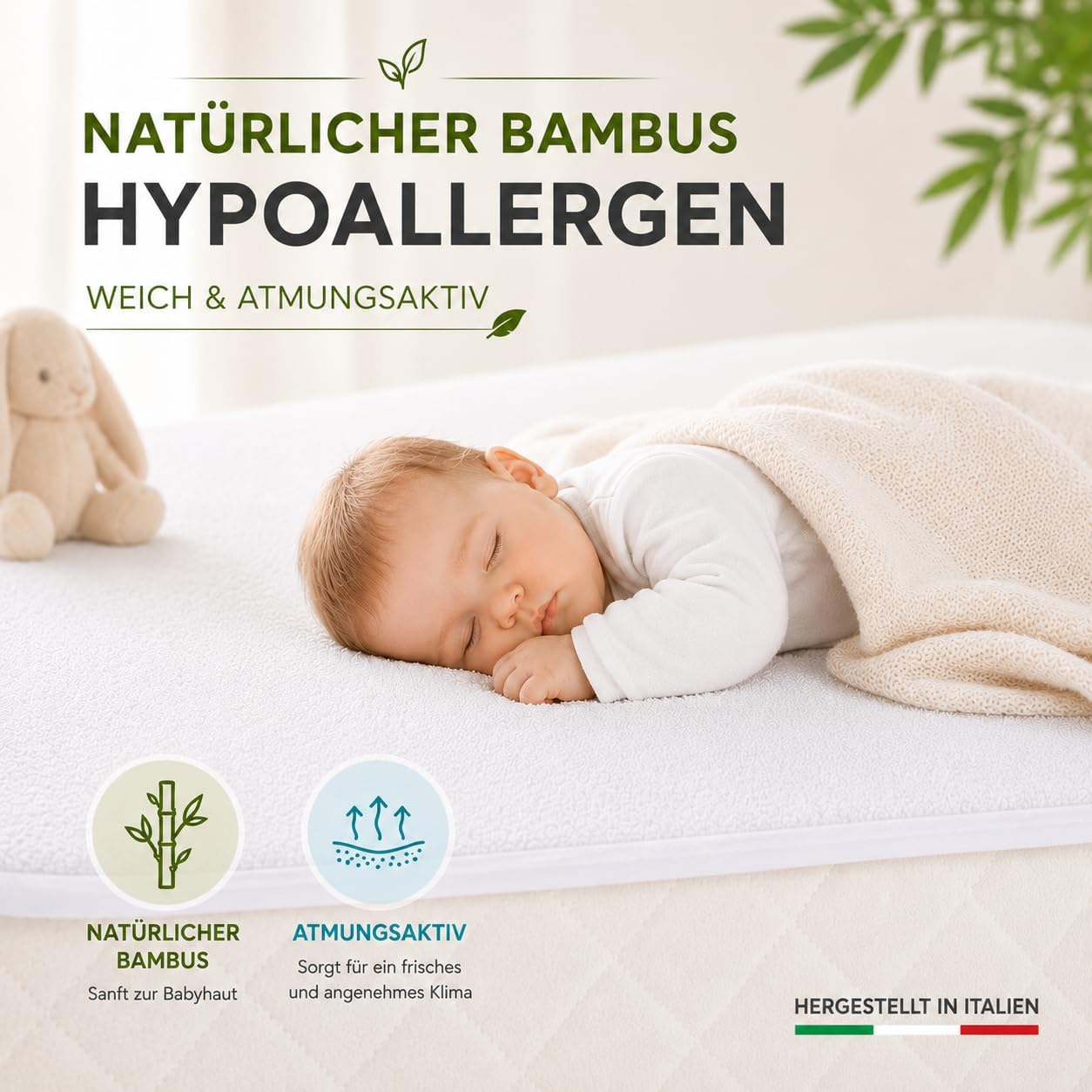 Thumbnail 6 de FlyIdeas Next 2 Me wasserdichter Matratzenschoner (2er-Set) 83x50 cm – Bambus, CE-konform