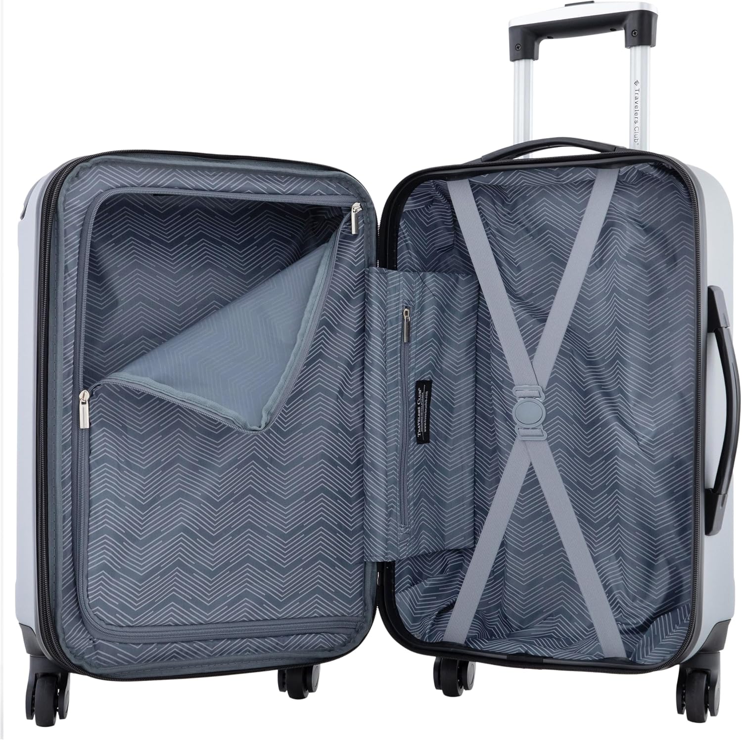 Detalle de Travelers Club Chicago Hardside Erweiterbare Spinner – Gepäckstücke