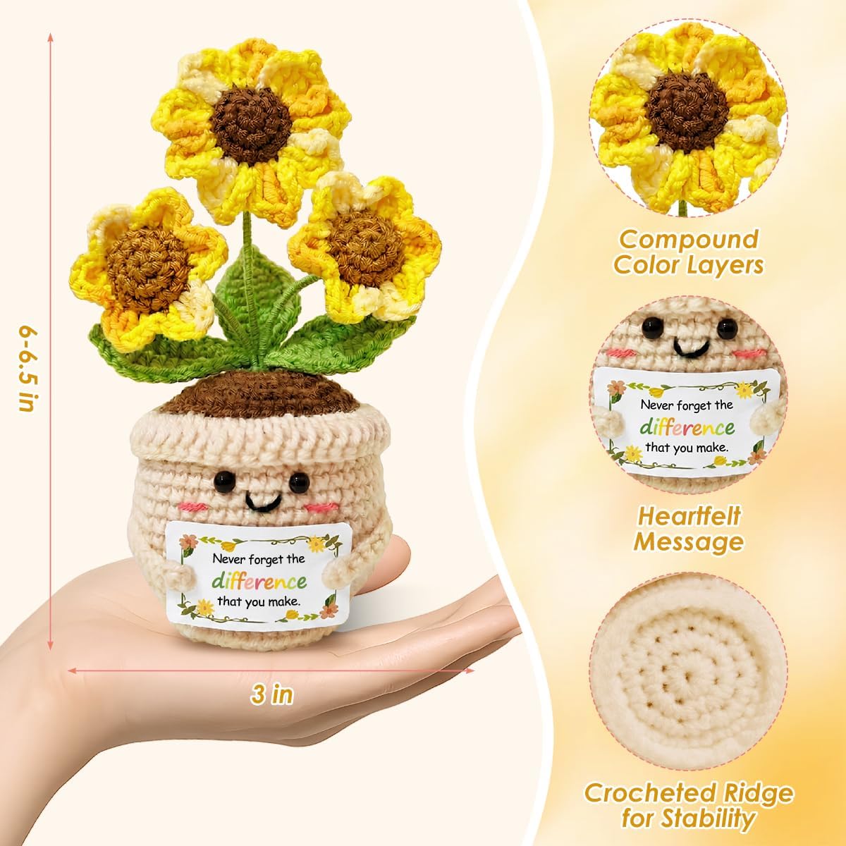 Thumbnail 2 de Crochet Sunflower Gift with Appreciation Card