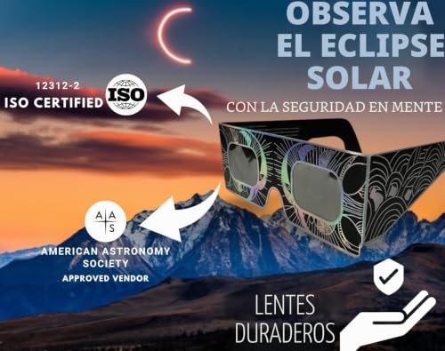 Detalle 2 de Gravitis Gafas Eclipse Solar Homologadas ISO 12312-2 | Glow-in-the-Dark y Reutilizables