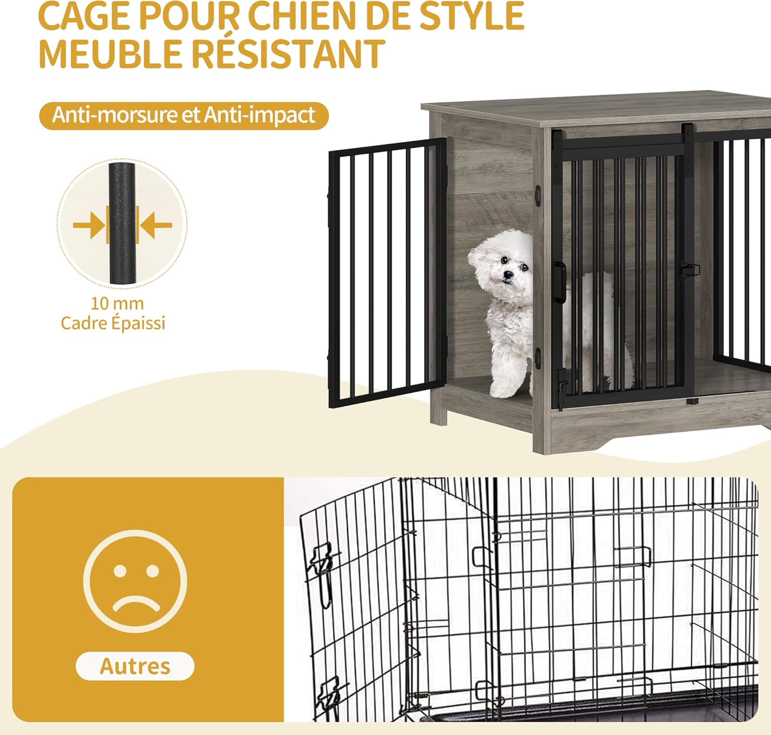 Detalle de Hzuaneri 69 cm Cage pour Chiens