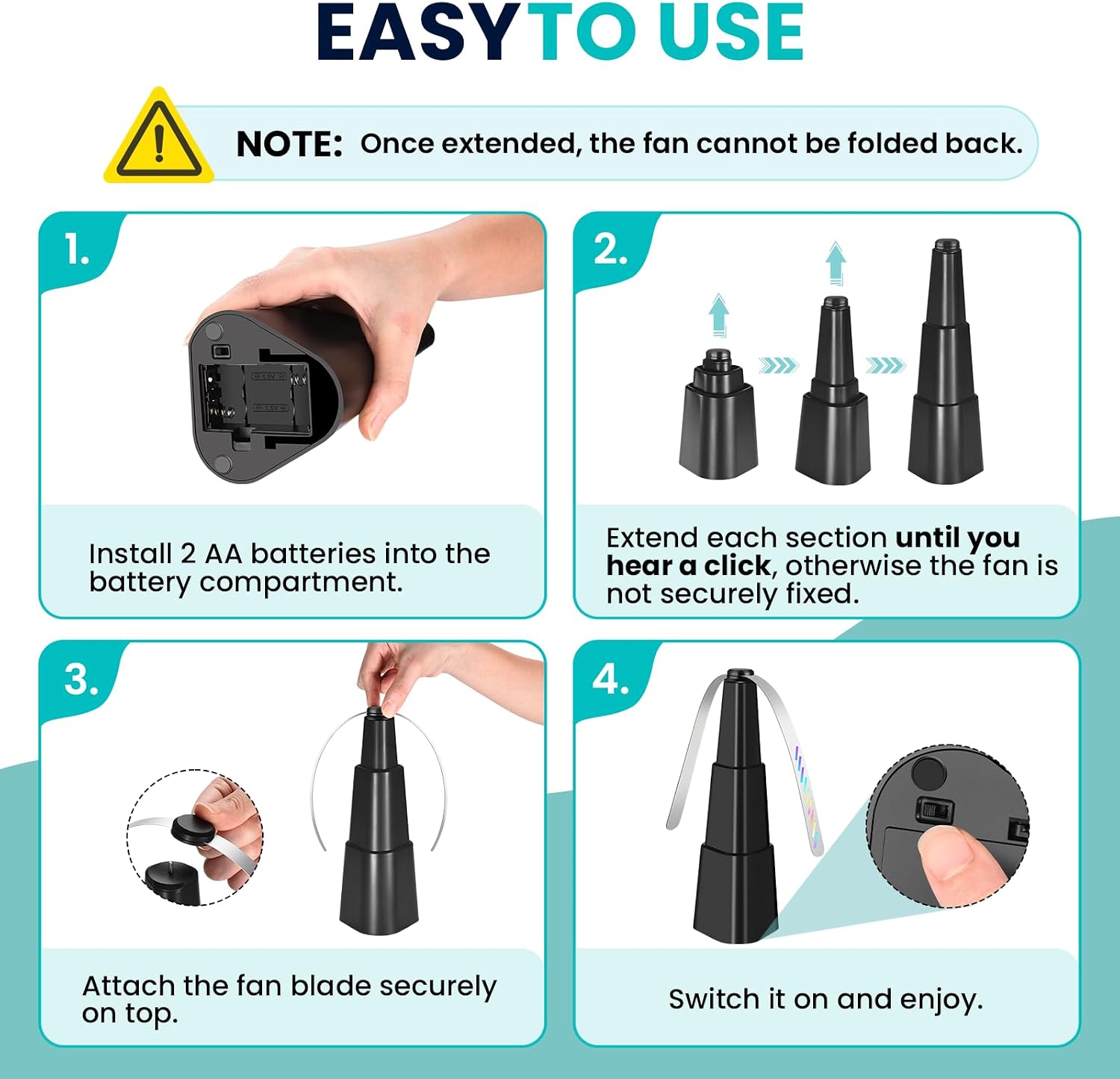 Thumbnail 6 de Fly Fans for Tables – 4 Pack: Holographic Blade, Battery-Powered Fly Deterrents for Indoor & Outdoor use
