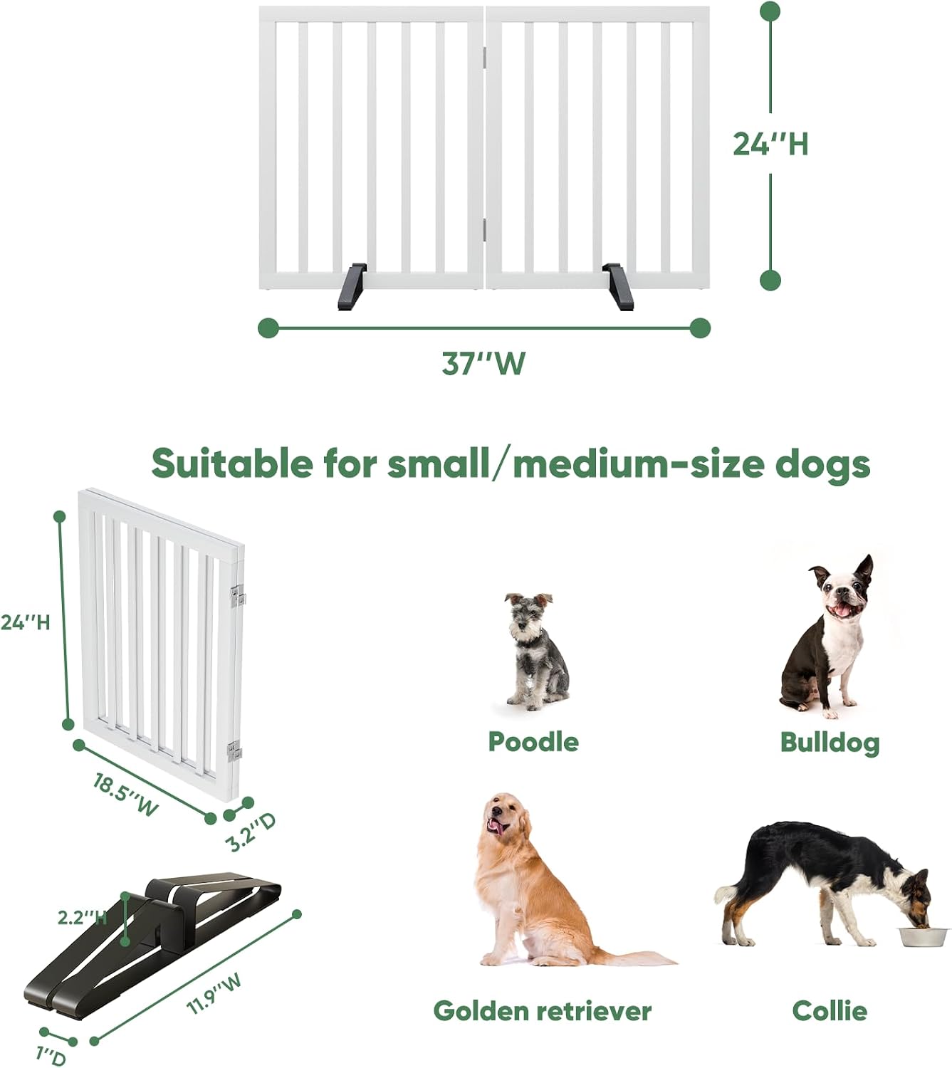 Detalle 2 de Algherohein Dog gate 36 inch doorway