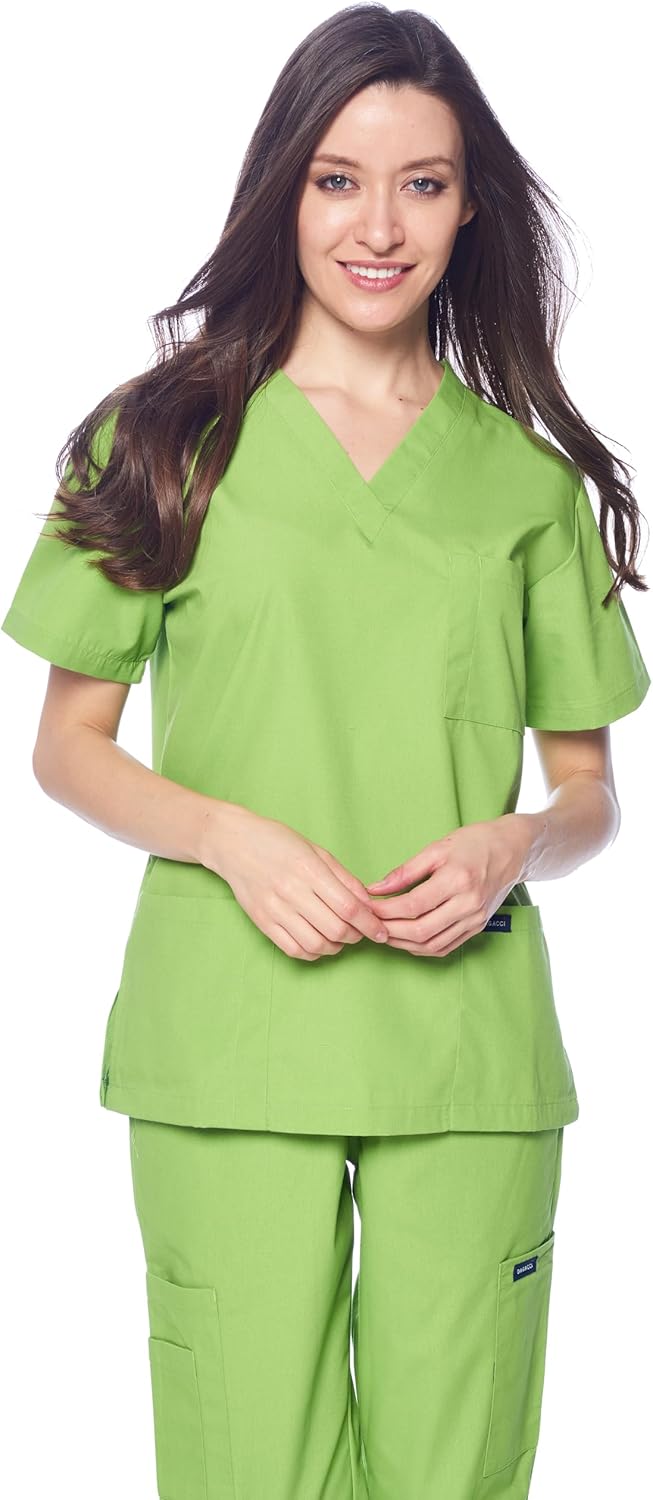 Thumbnail 3 de Dagacci cotton-blended medical scrubs set for women and men (V-neck top + straight-leg pants)