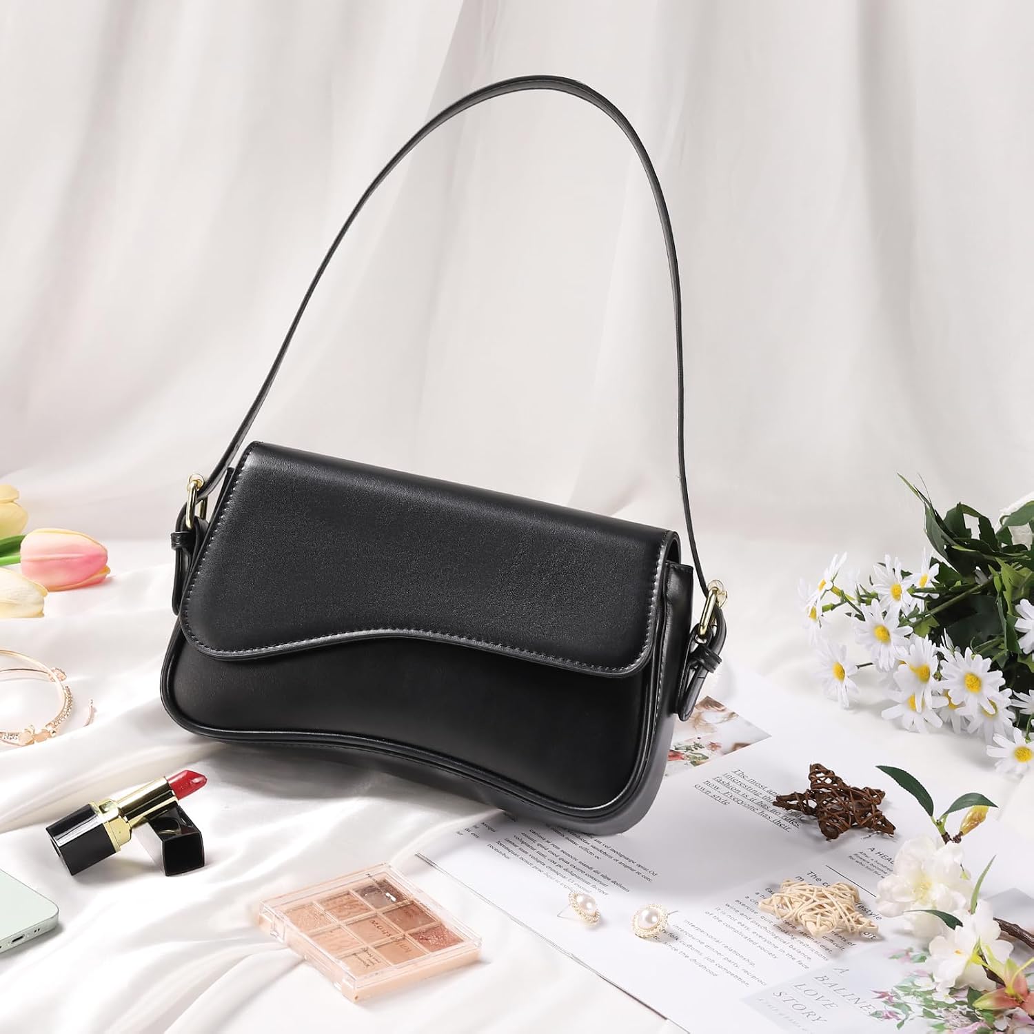 Thumbnail 2 de Etercycle Women’s Shoulder Bag Y2K Hobo Clutch Crossbody (PU leather look)