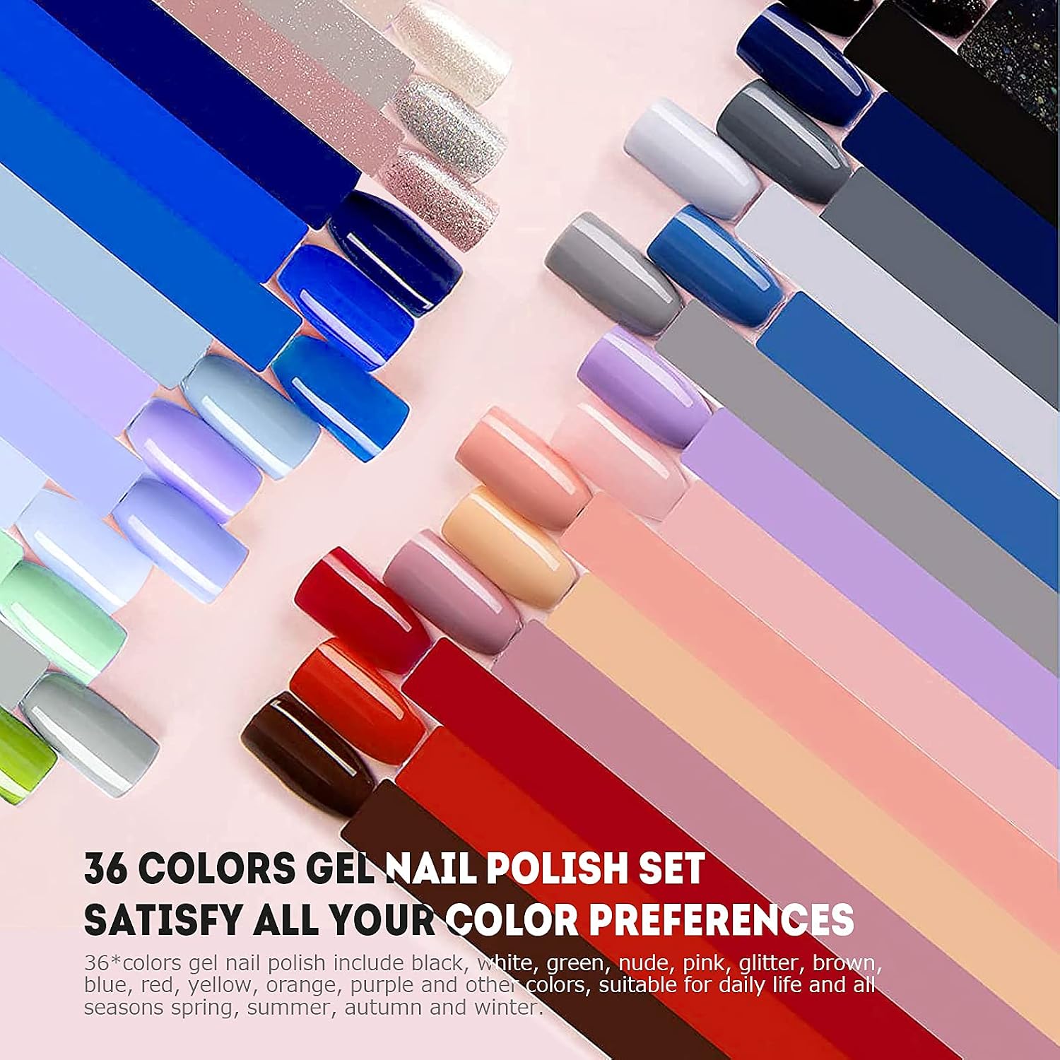 Detalle de UV Nagellack Set – 36 Farben UV Farbgel Set mit Feile & Pinsel für Nail Art