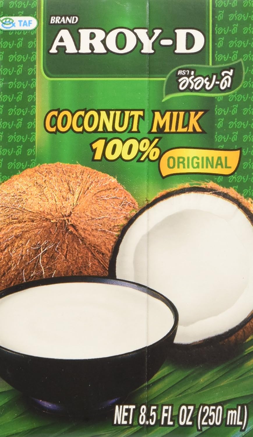 Detalle de Aroy-D 100% Coconut Milk, 8.5 oz Cartons, 36-Pack