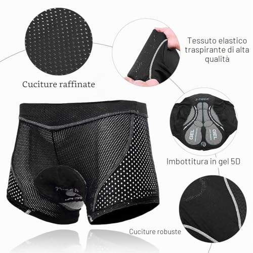 Thumbnail 3 de X-TIGER Boxer da Ciclismo Uomo 5D Gel Imbottito – Traspirante, comodo e versatile