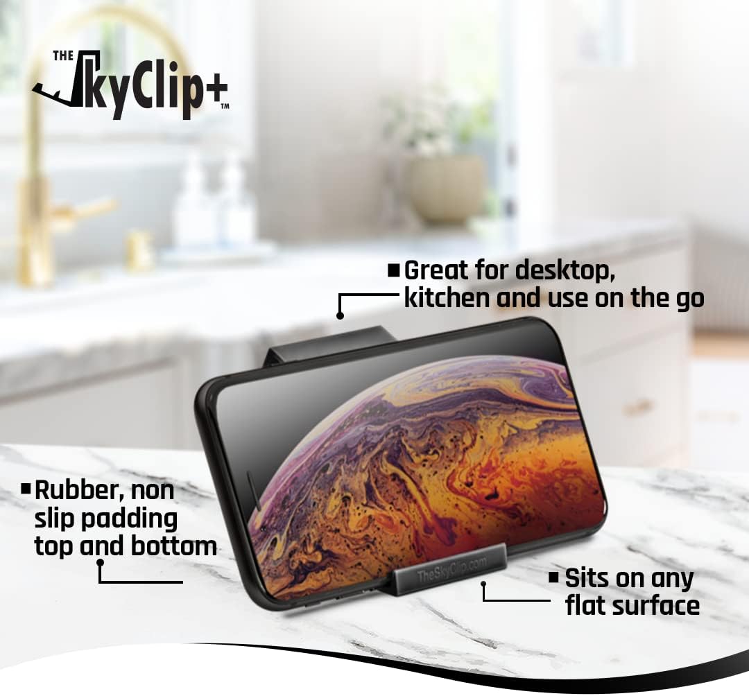 Detalle de The SkyClip SkyClip+ 携帯電話・タブレットホルダー 折りたたみ式・角度調整対応・ブラック