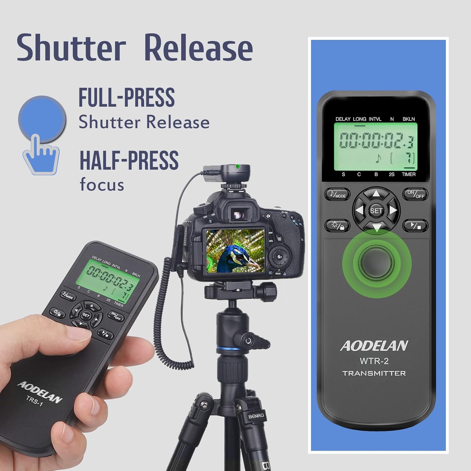 Detalle 2 de AODELAN Wireless Shutter Release Remote for Nikon D4/D800/D810A/D700/D500, N90S, F6, F100