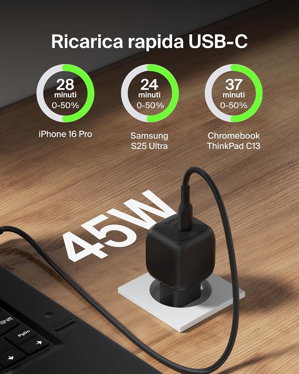 Detalle 2 de Belkin 45 W Caricatore USB-C PD