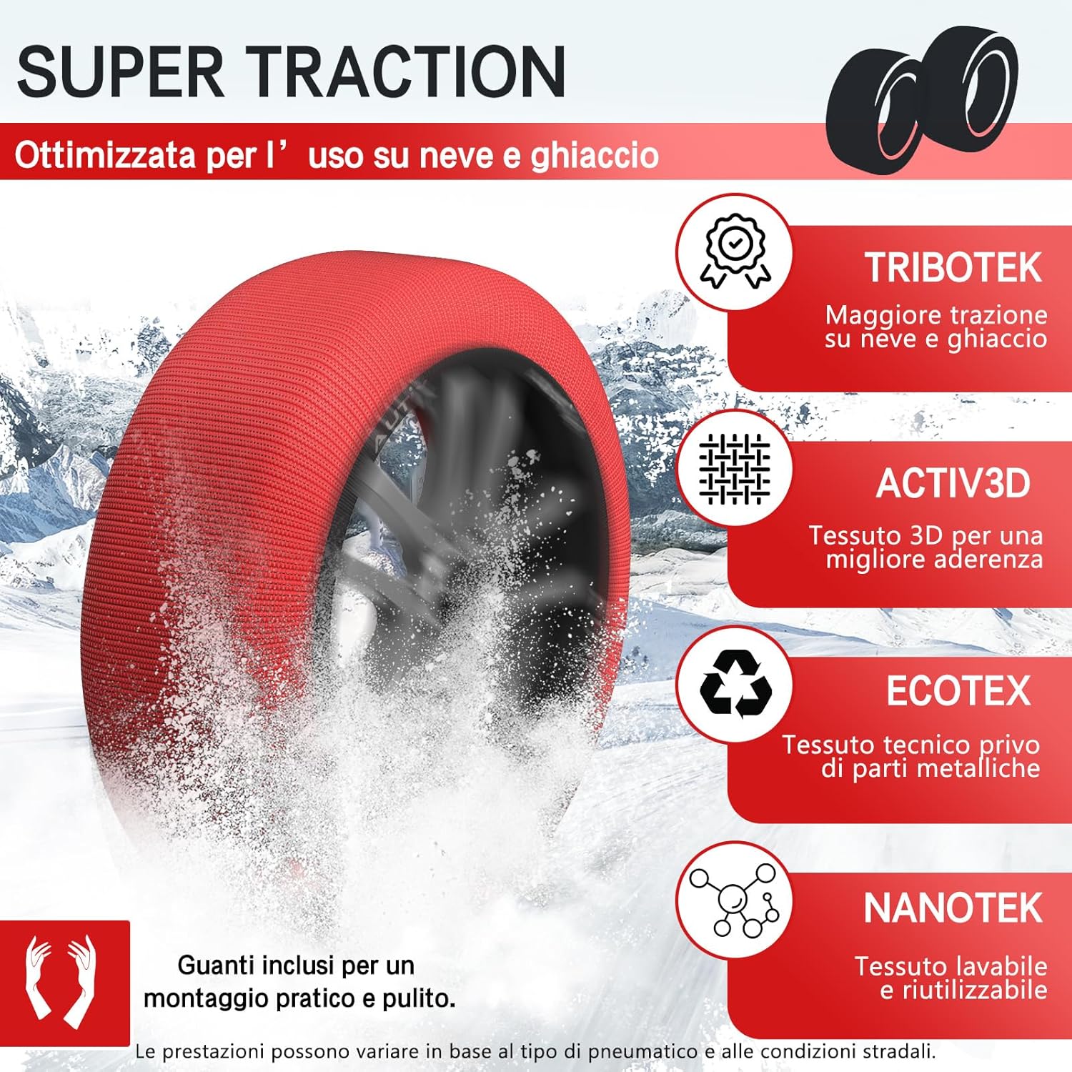 Thumbnail 4 de LEIVESTE AUTIX Calze da Neve L per Auto