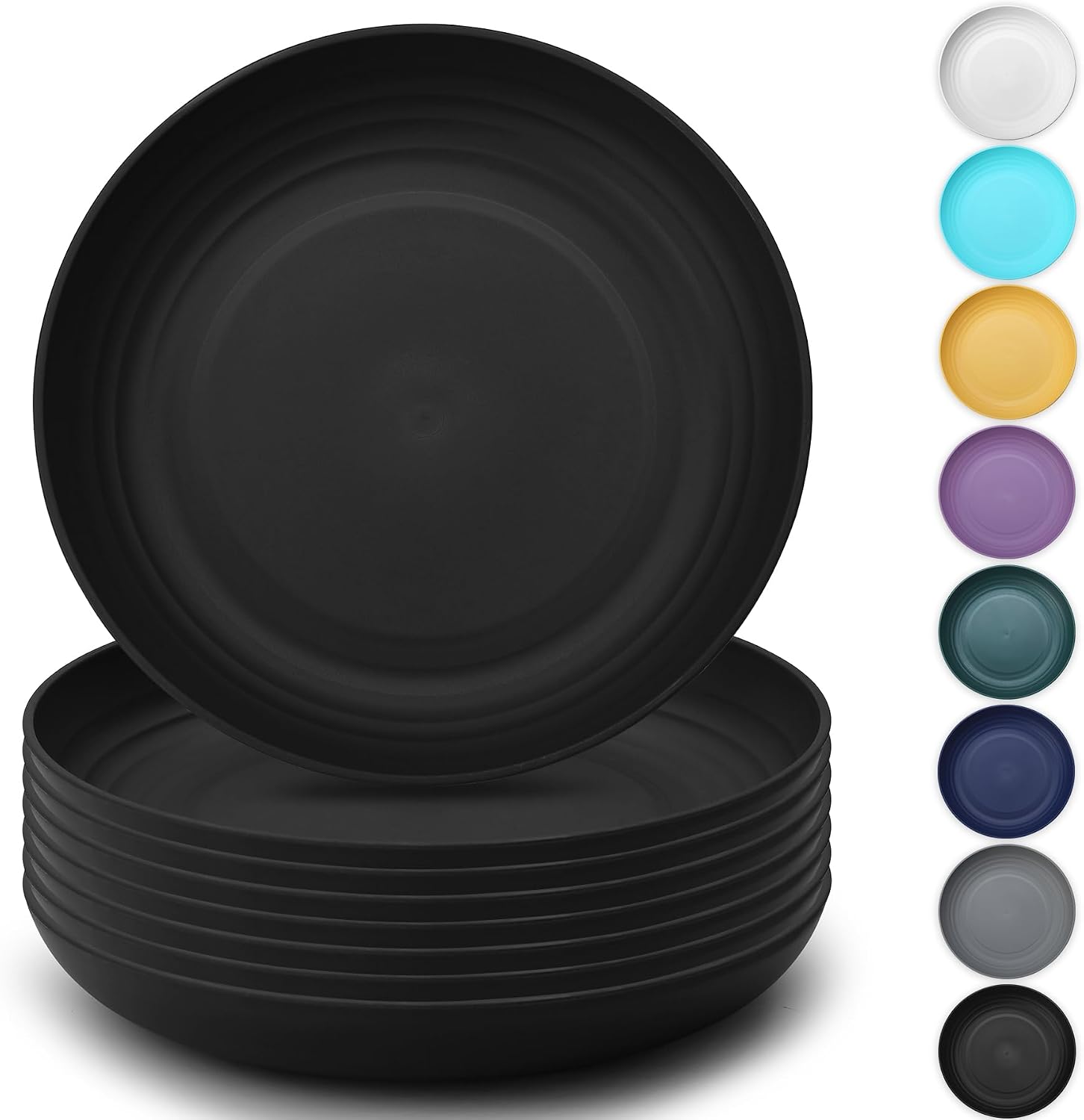 Detalle de Kyraton kunststof dinerborden, 9 inch, set van 8, licht en magnetronbestendig