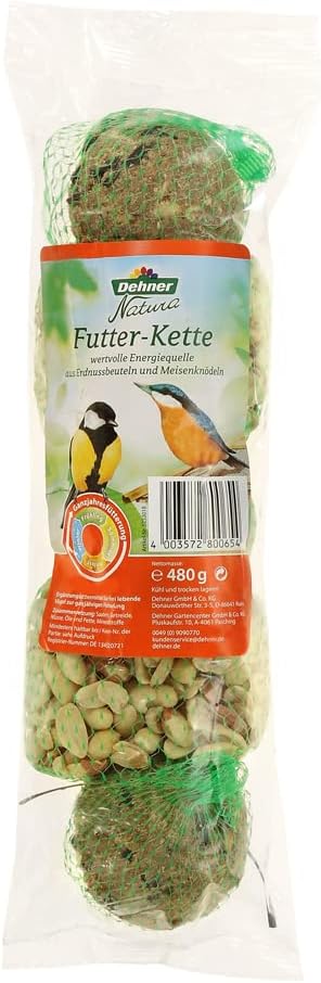 Thumbnail 1 de Dehner Natura Wildvogelfutter – Futterkette, 1920 g (4 x 480 g) mit 3 Meisenknödeln und zwei Erdnussbeuteln im Netz