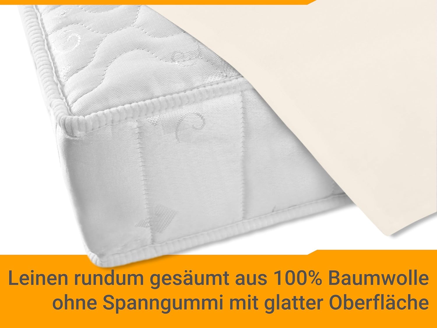 Thumbnail 3 de Npluseins Drap 180x275cm – Drap sans élastique, 100% coton, naturel
