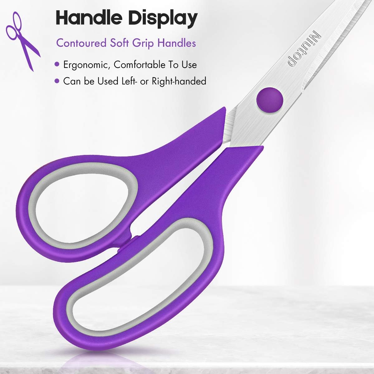 Detalle 2 de Niutop 663002 8-Inch Multipurpose Scissors, 25-Pack, Ambidextrous Handles