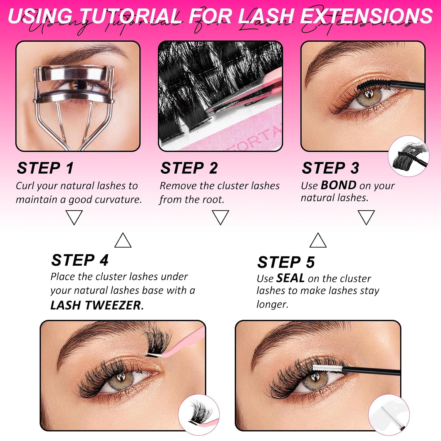 Detalle de MilyBest Lash Clusters Kit 60D/80D — DIY Salon-Quality Volume Lashes