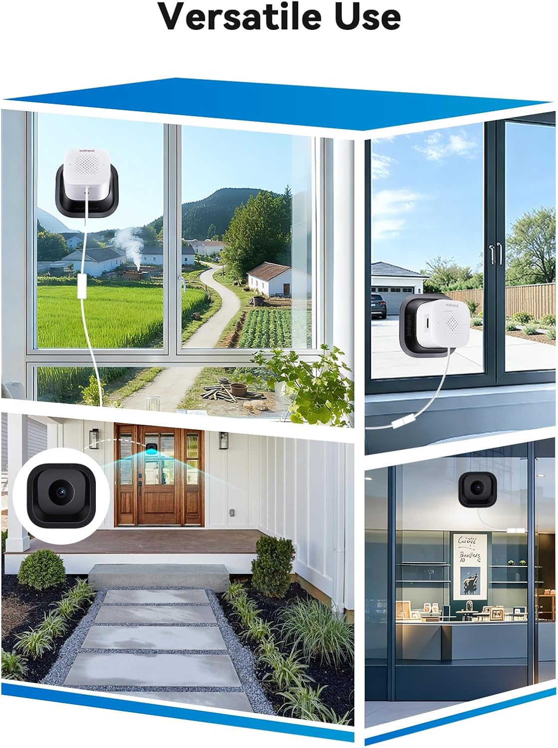 Detalle de Outinput 3MP 2K Indoor Window Camera – 2.4GHz & 5GHz WiFi with AI Night Vision