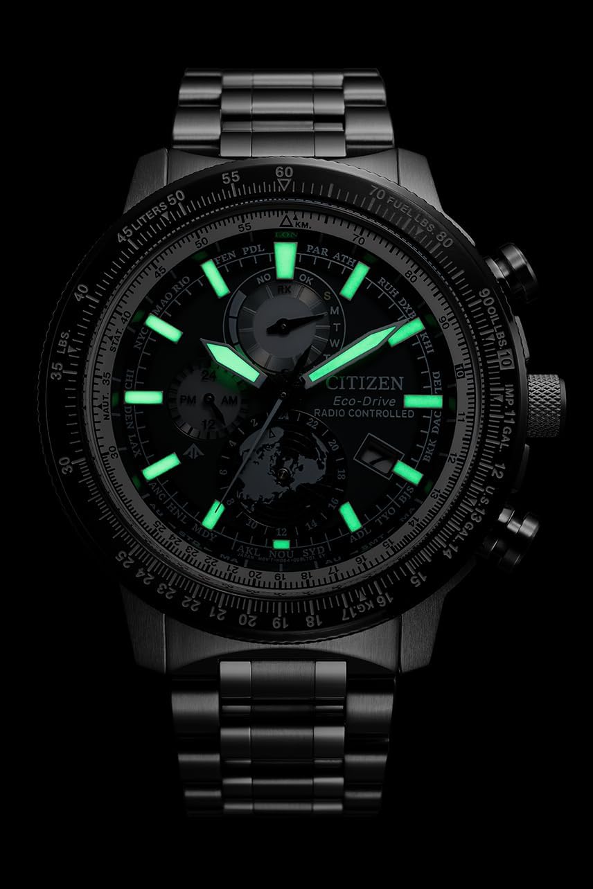 Detalle de Citizen Promaster Geo Trekker Eco-Drive Herrenarmbanduhr mit Multidial und Funkzeit