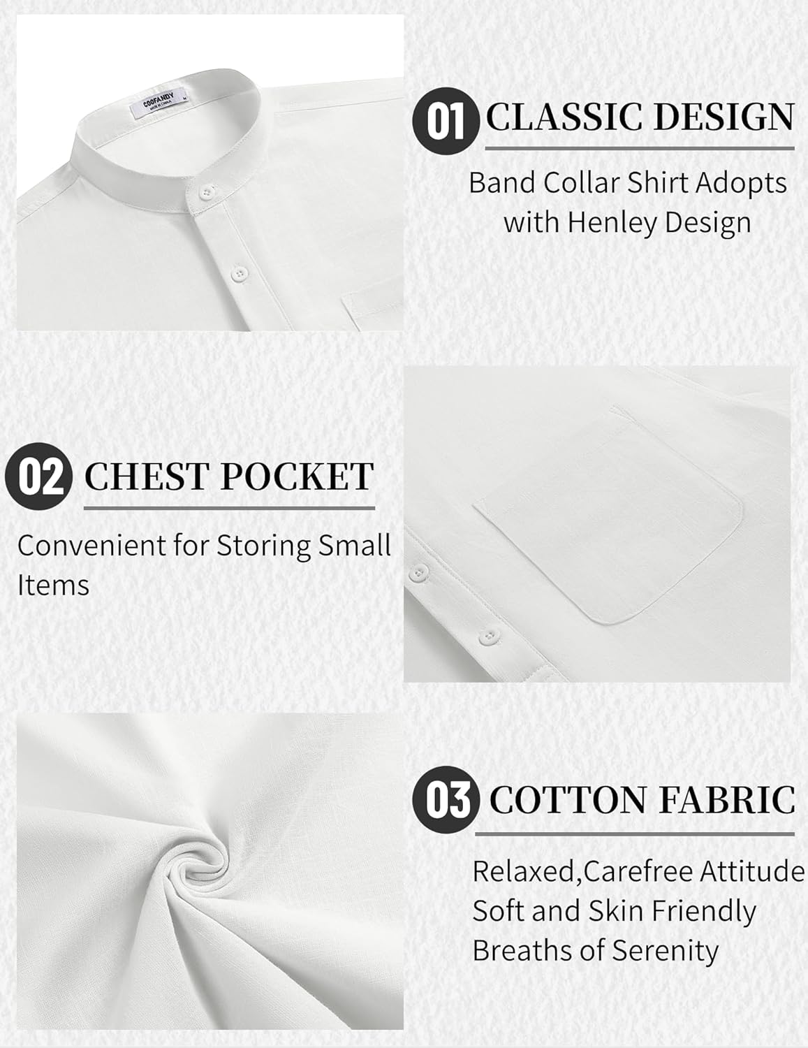 Thumbnail 4 de COOFANDY Men's 2-Piece Cotton Linen Set: Short Sleeve Henley & Beach Yoga Pants