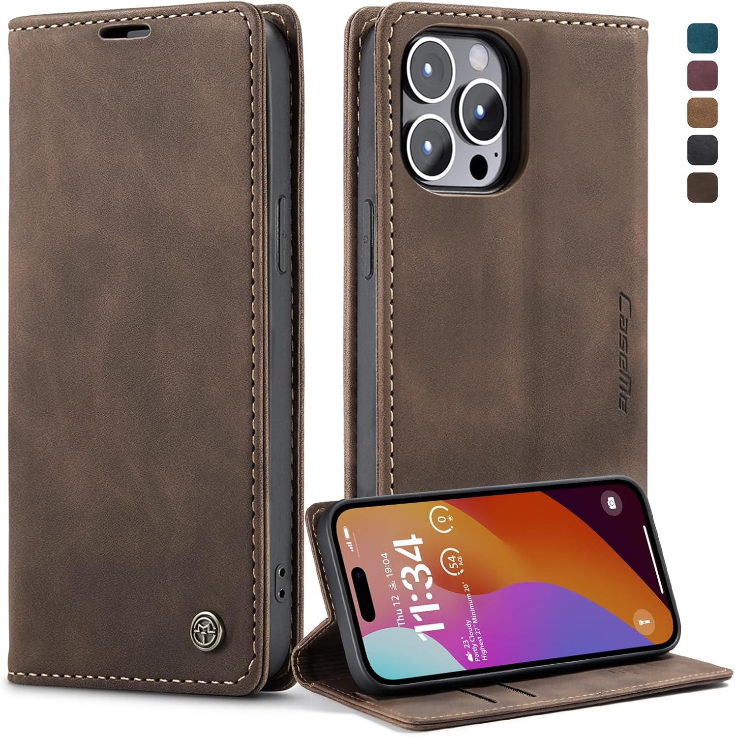 Detalle de Monweicz Premium Lederhülle iPhone 15 Pro