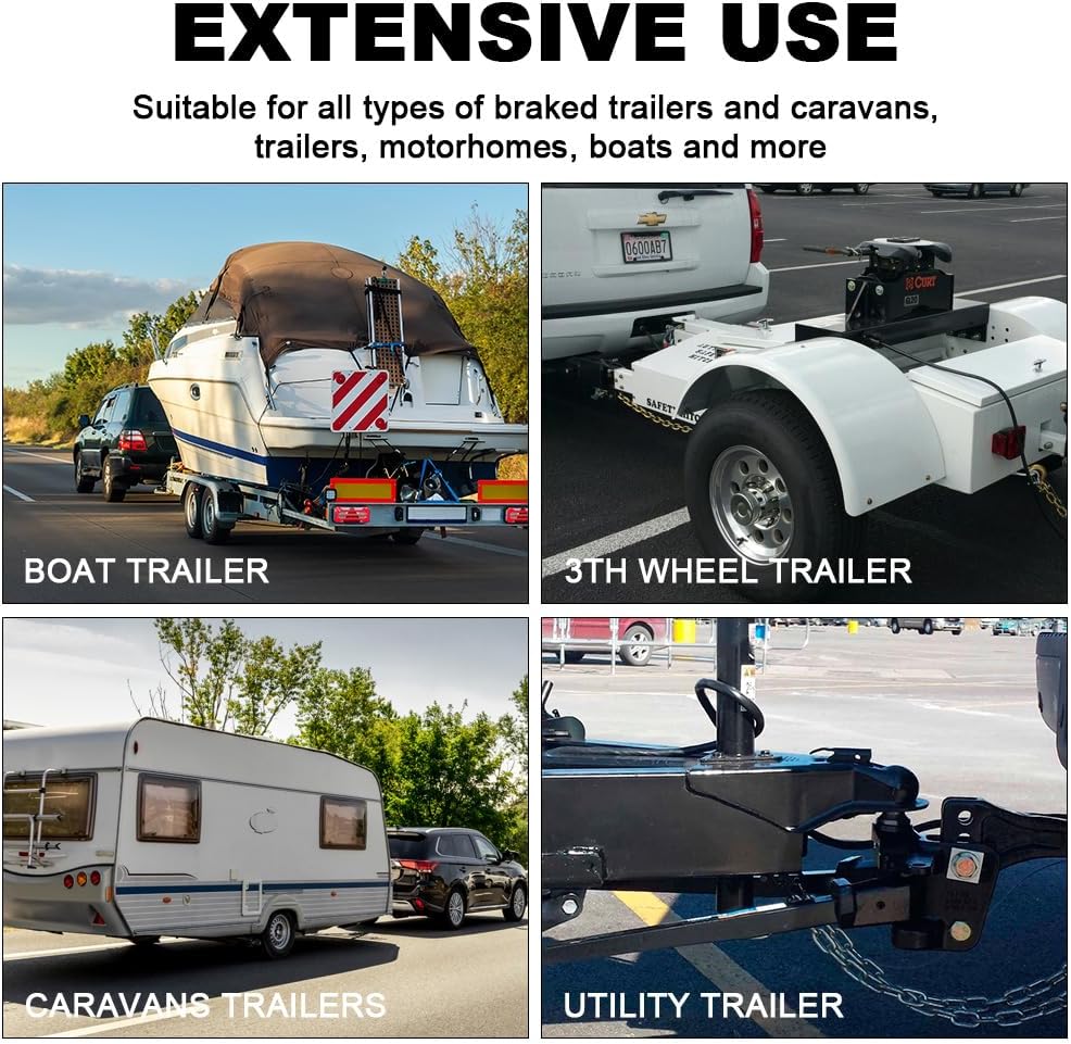 Thumbnail 6 de URAQT KFZ Abreißseil für Anhänger und Wohnwagen (Ring) – 1 Meter, mit Haken, Abreißzugkraft 400 kg