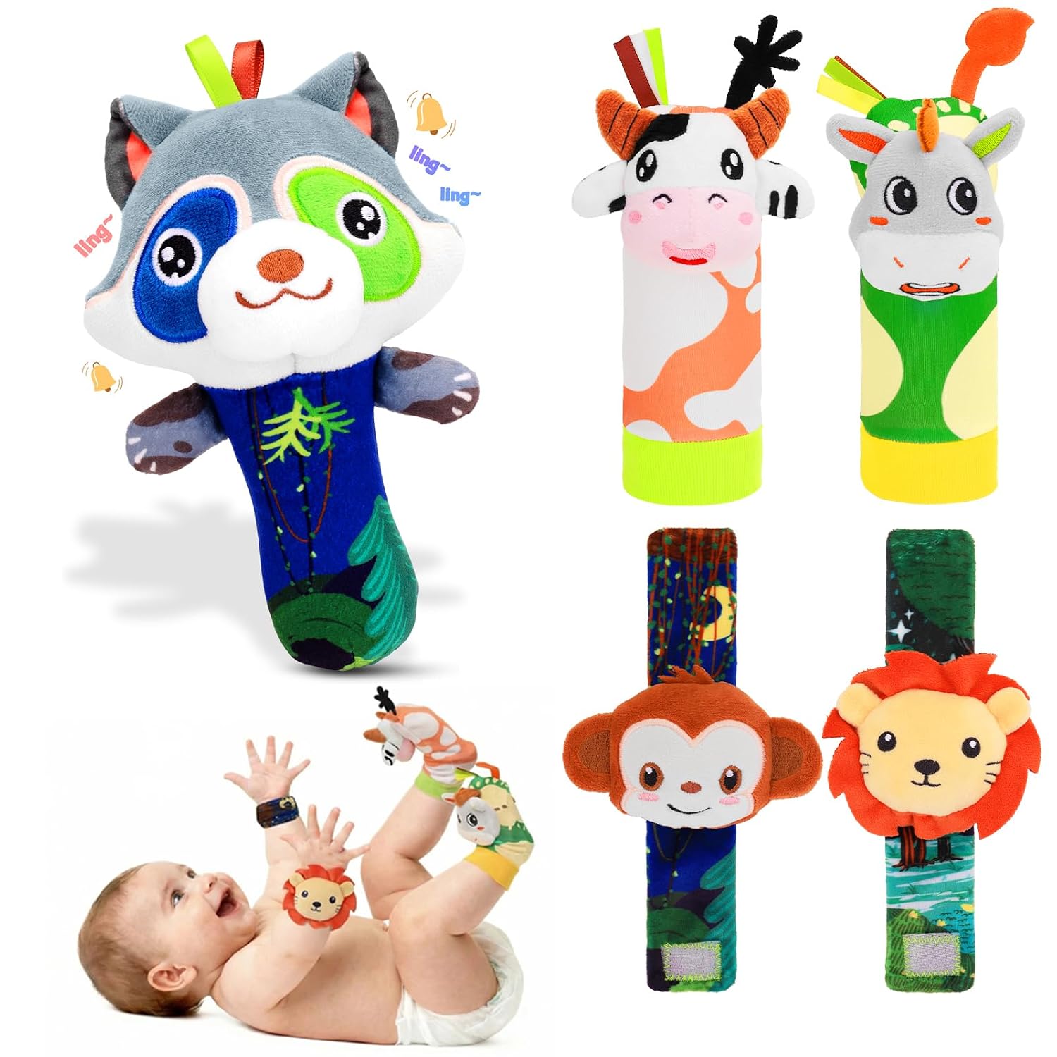 Detalle de Zendstanding Baby Rattle Set, Cotton and Polyester