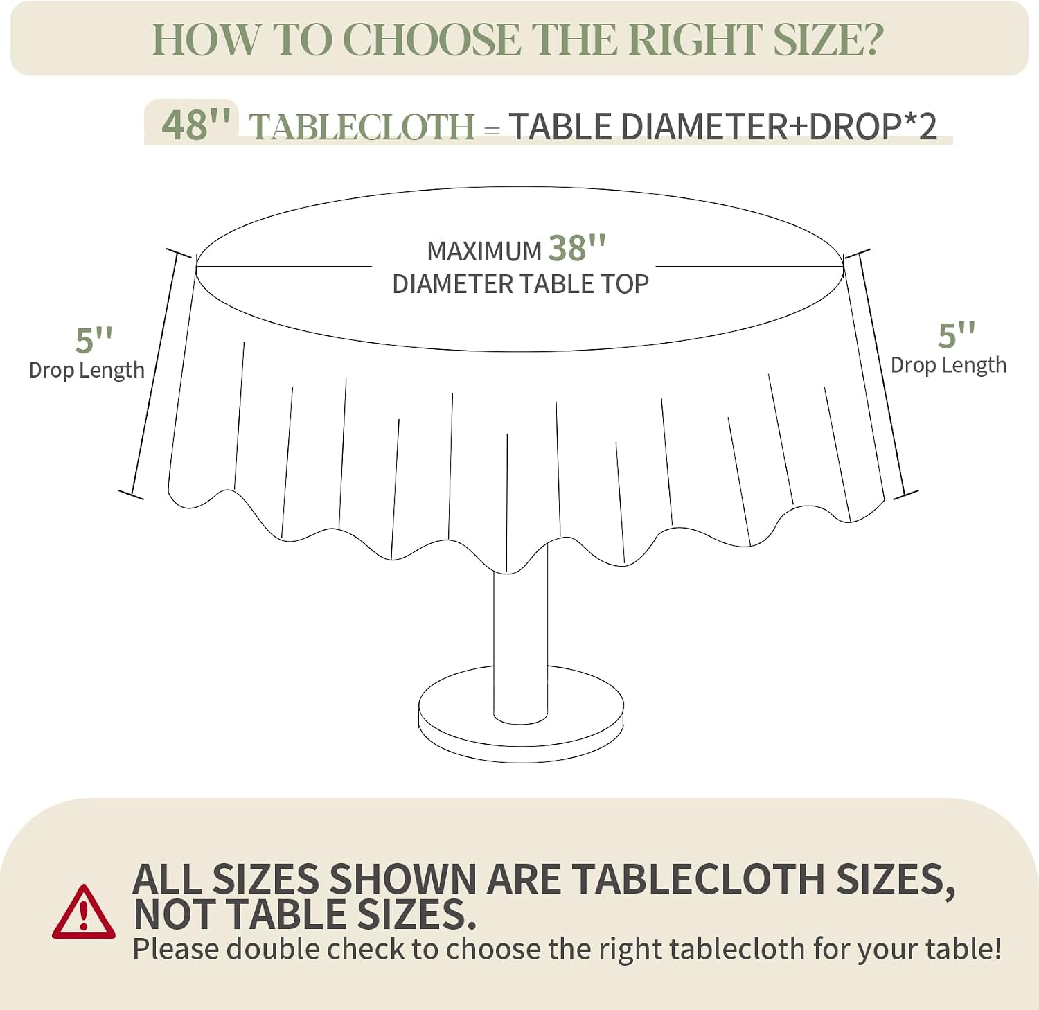 Detalle 2 de BYDOLL Table Cloth Round 48-Inch Waterproof Polyester Tablecloth