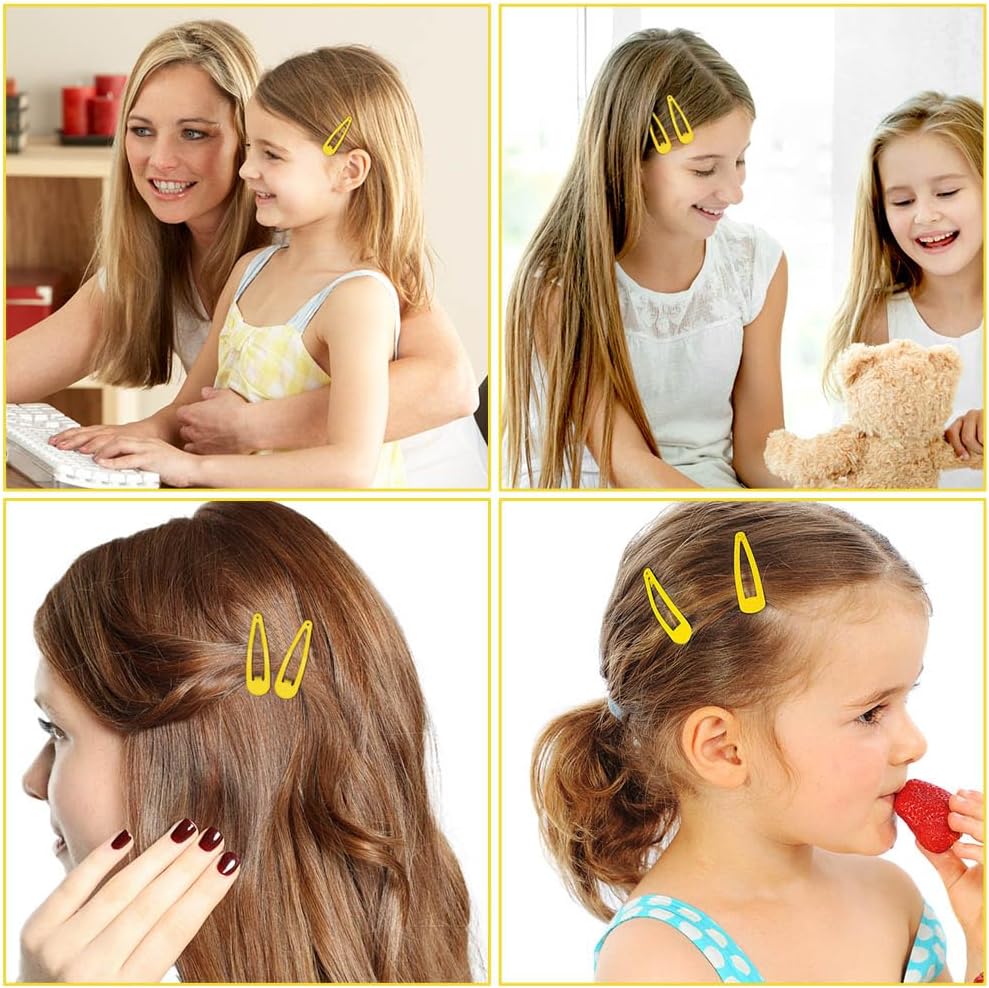 Thumbnail 6 de LOPHE Fermagli per capelli da donna: 110 clip in metallo con molla, colore giallo