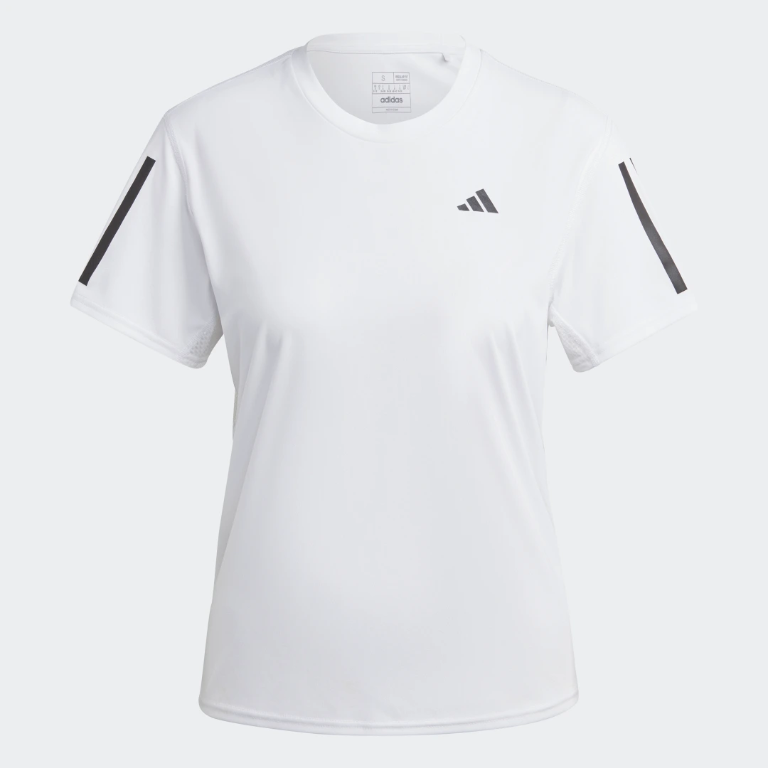 Detalle de Camiseta Own the Run de Adidas – blanco, para tus rodajes diarios