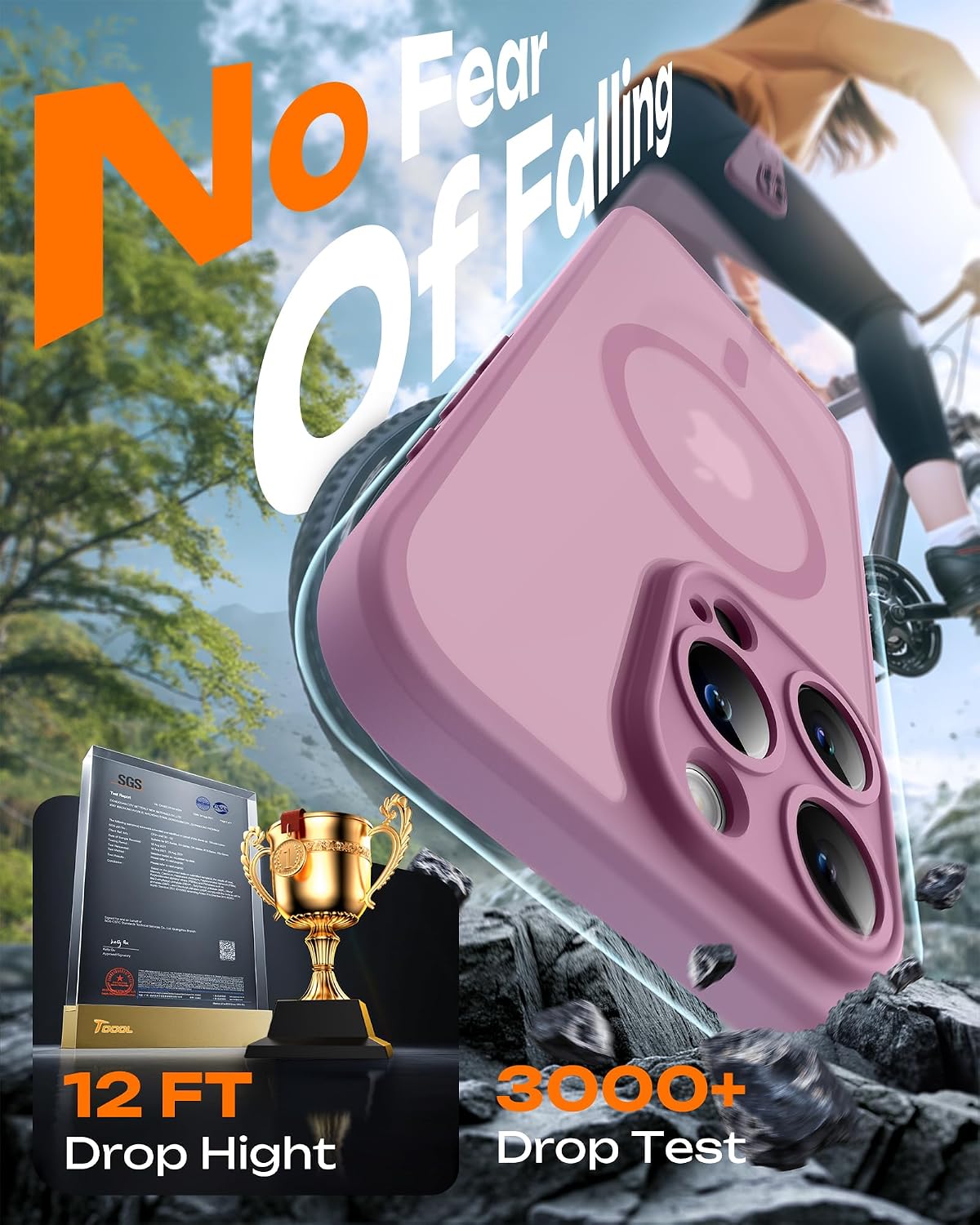 Thumbnail 4 de TOCOL Cover magnetica iPhone 15 Pro 6,1" traslucida opaca