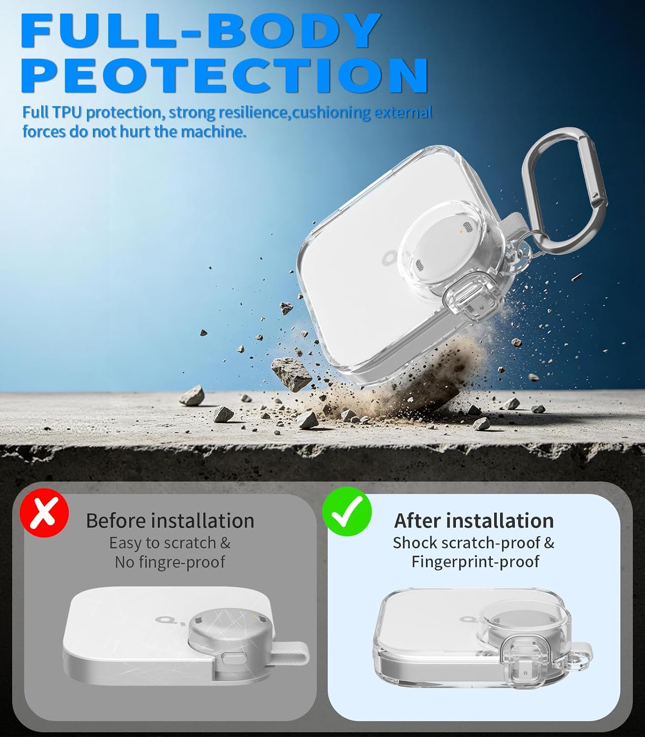 Detalle 2 de AGENTNANO Secure-Lock TPU Case for Soundcore Anker Work AI Voice Recorder