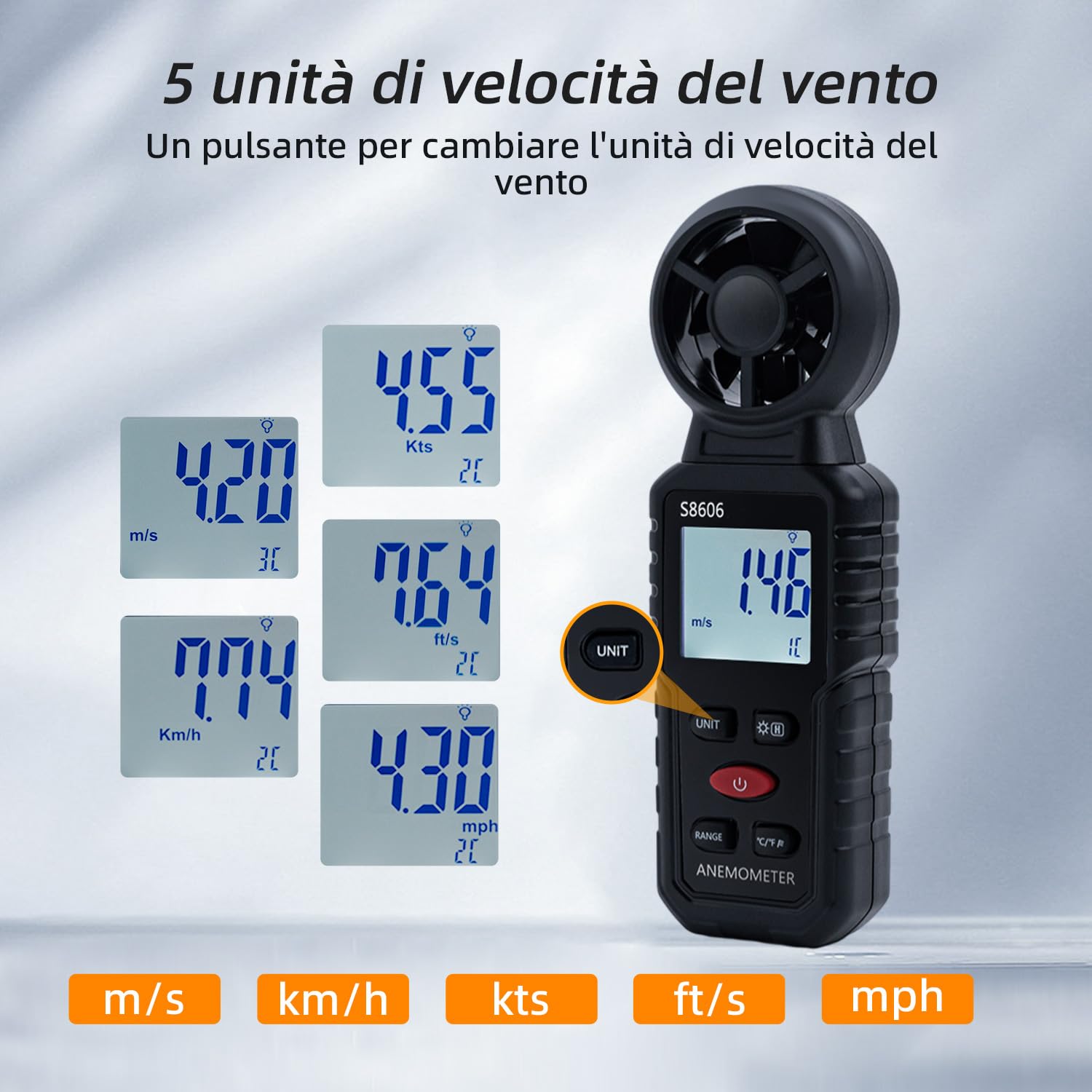 Detalle 2 de Mcbazel S8606 Anemometro 3 in 1 📐