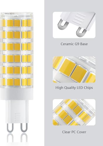 Detalle 2 de TASMOR Lampadine LED G9 7W: luce calda stabile, facile sostituzione e risparmio energetico