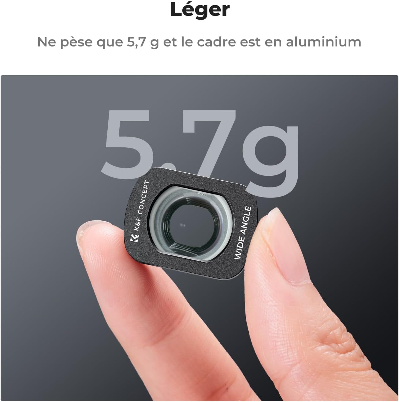 Detalle de K&F CONCEPT Filtre 1.2X Anamorphique & Grand Angle Magnétique pour DJI Osmo Pocket 3
