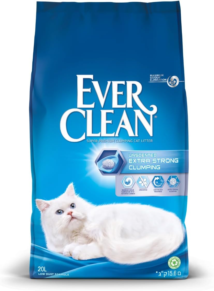 Ever Clean Litière pour Chat Extra Fort agglomérant, Non parfumée – 20L