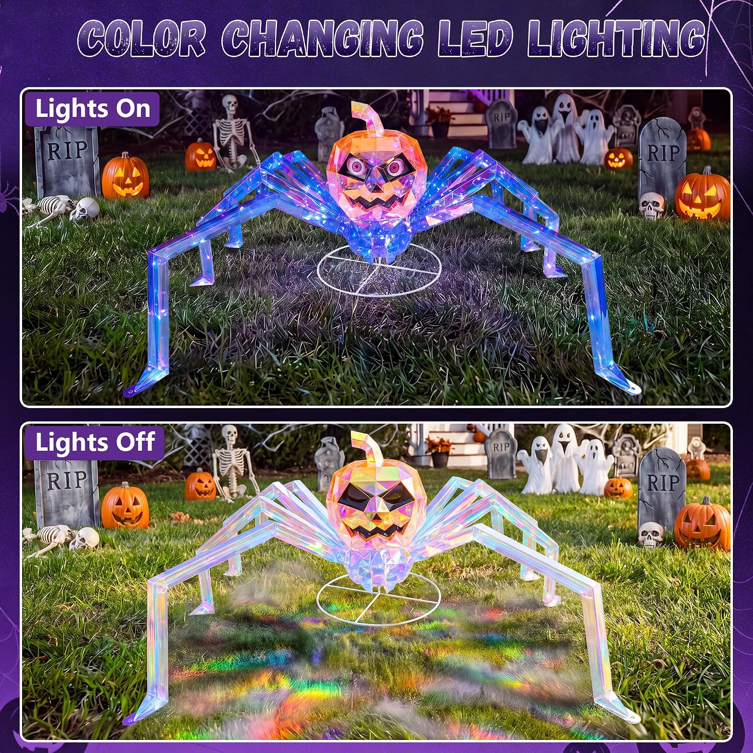 Thumbnail 6 de MACLLYN Halloween Spider Decoration 47-Inch