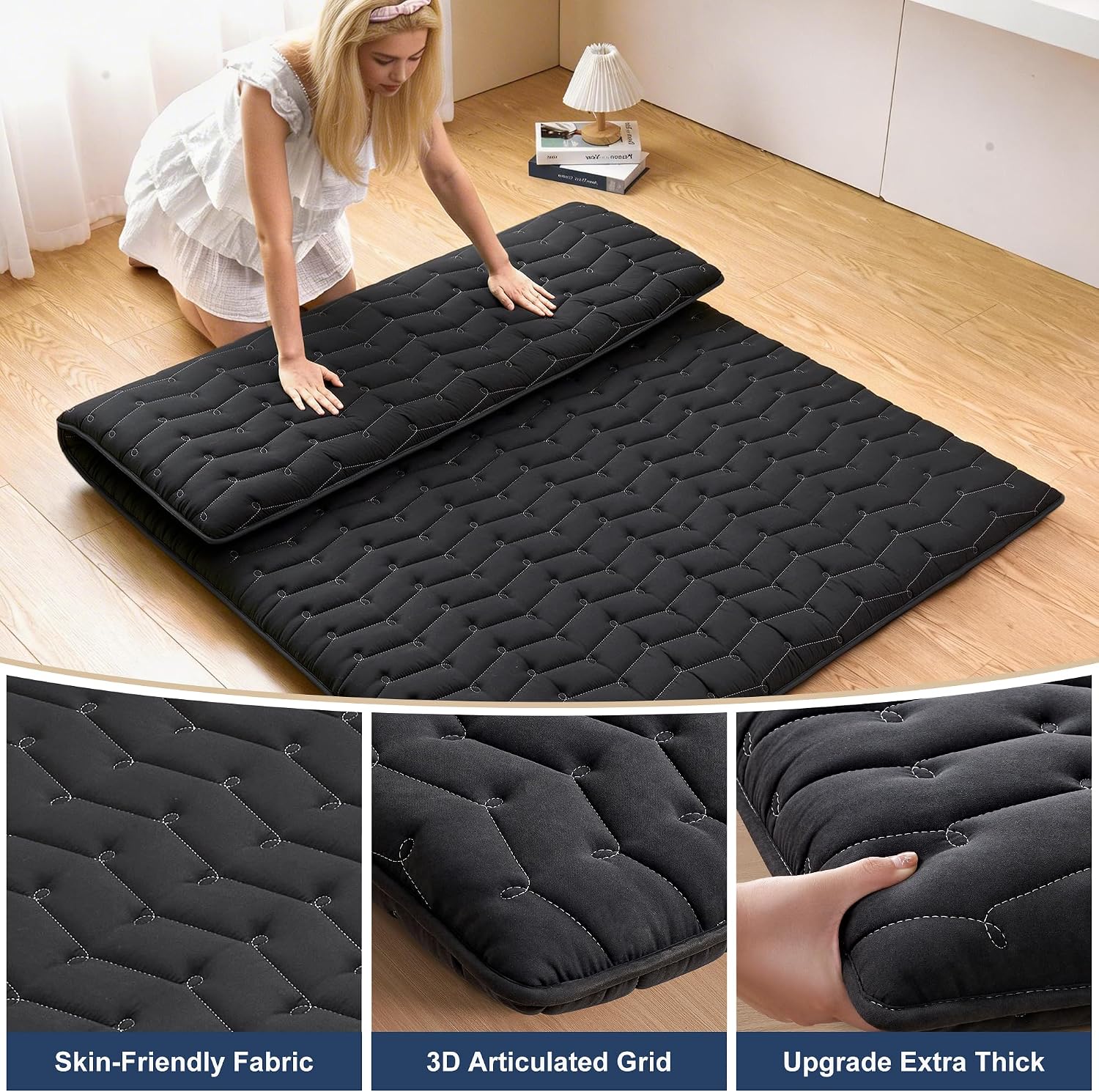 Thumbnail 3 de Vibe bear HSTTM-1 Japanese Futon Floor Mattress, Full Size, 3.2-Inch Foam