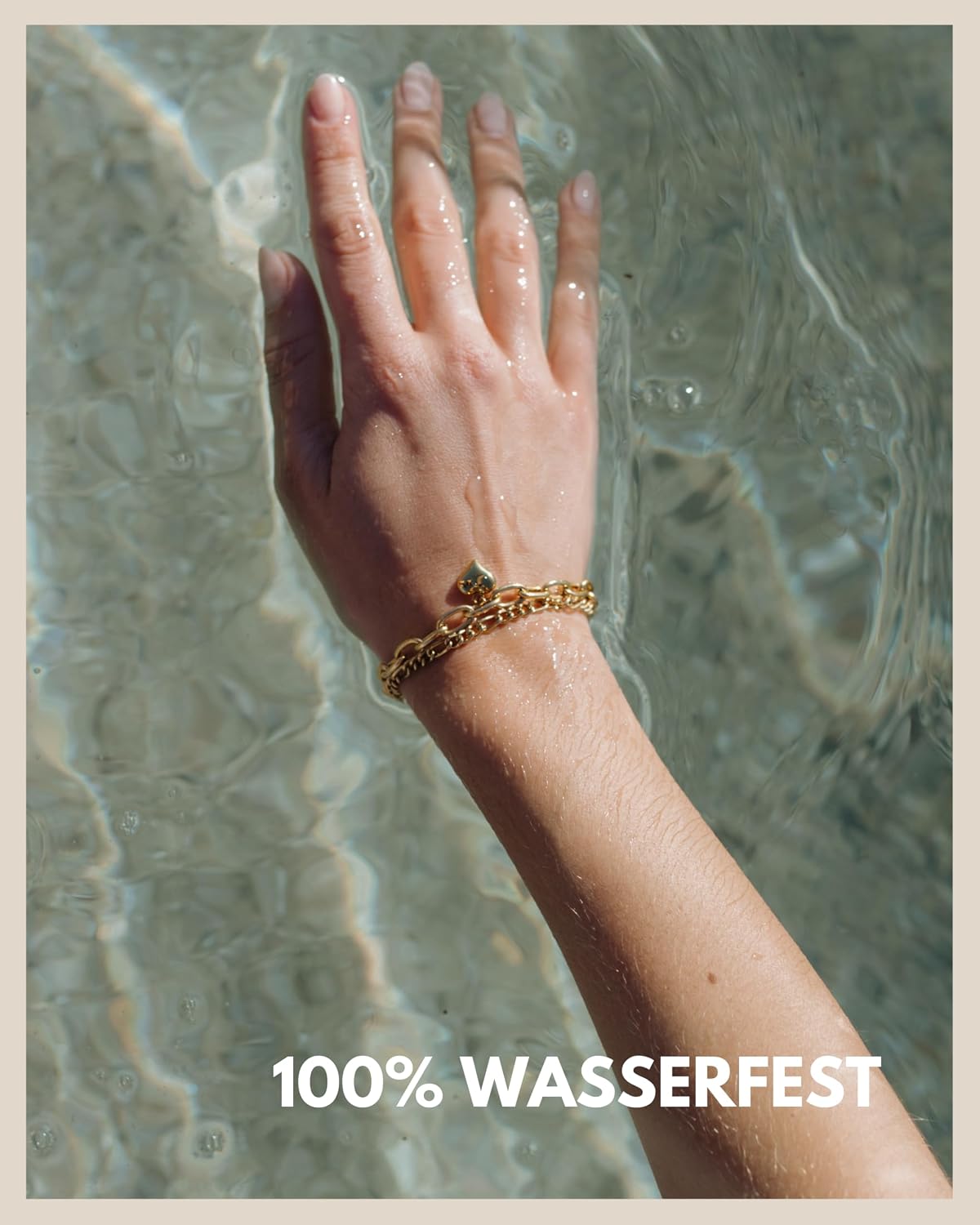 Thumbnail 5 de GD GOOD.designs Armband Herz für Damen – verstellbare Mehrreihen-Charmkette mit 18K-Goldüberzug (14,5–19,5 cm)