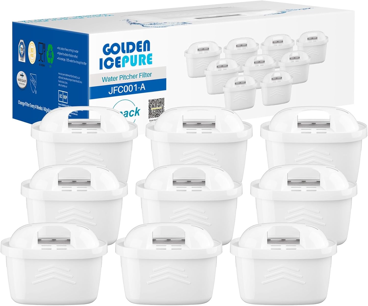 GOLDEN ICEPURE Wasserfilter Kartuschen 9er