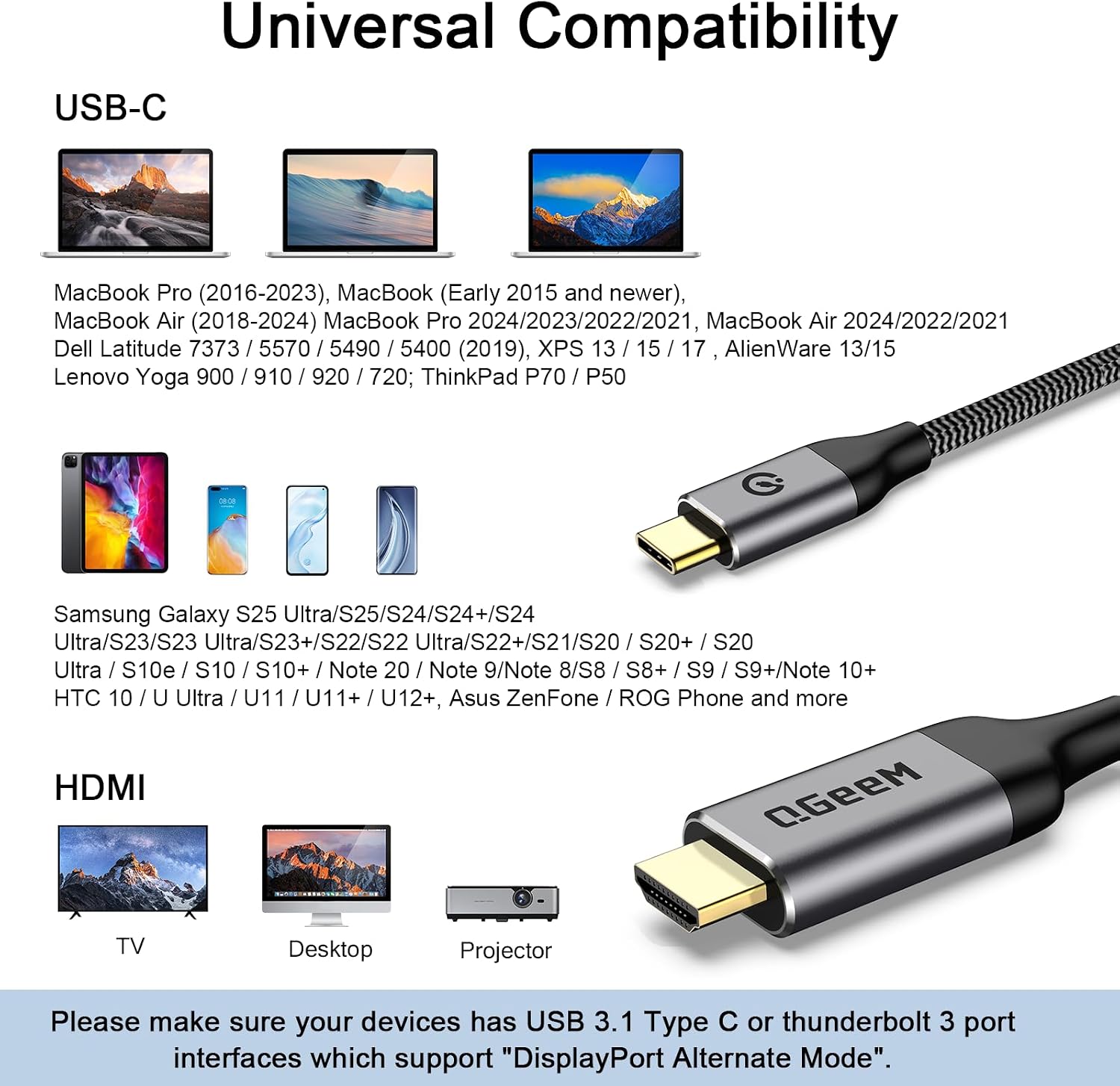 Detalle 2 de QGeeM USB C to HDMI 4K 🔌